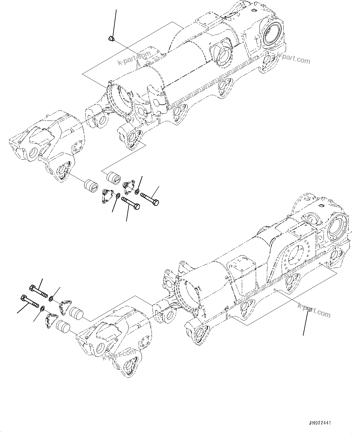 Komatsu parts book diagram for D375AI-8 S/N 81001-UP: TRACK FRAME, PLUG(#80094-)