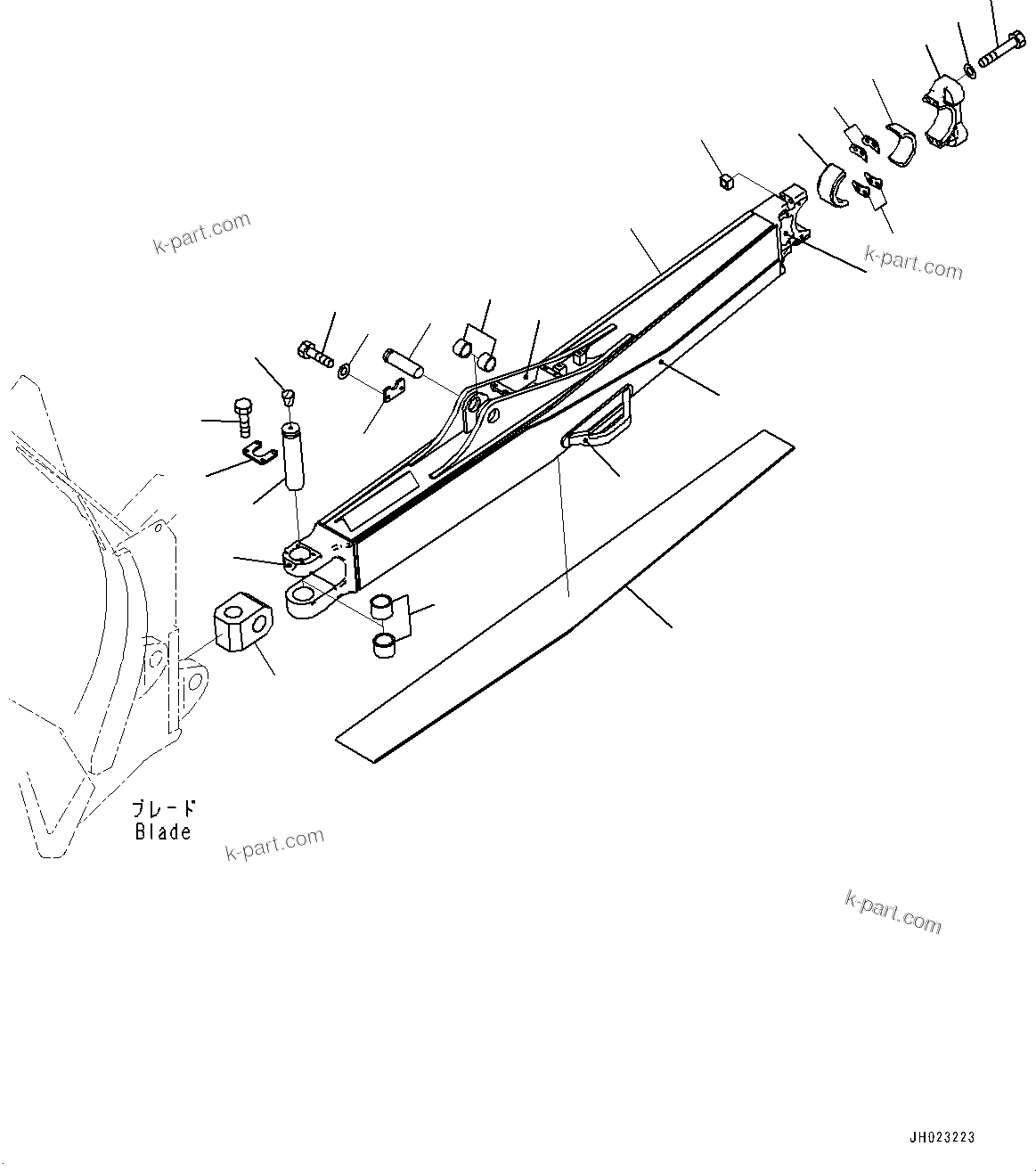 Komatsu parts book diagram for D375AI-8 S/N 81001-UP: DOZER FRAME, FRAME L.H.(#80033-)
