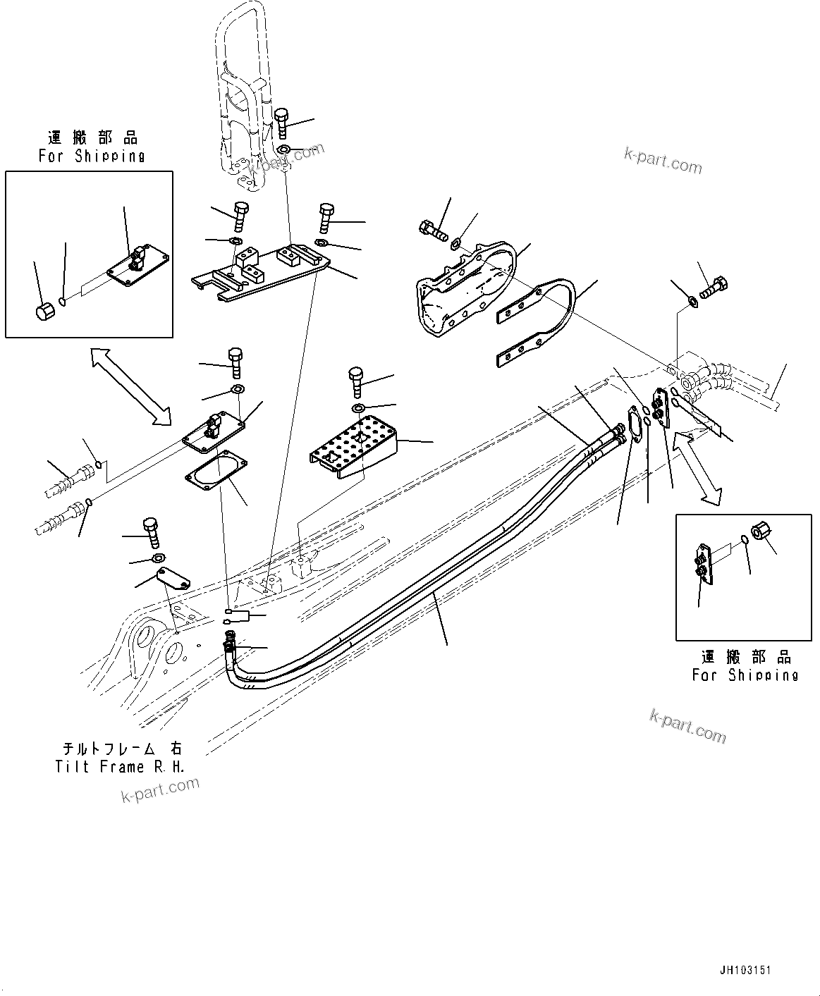 Komatsu parts book diagram for D375AI-8 S/N 81001-UP: DOZER FRAME, COVER, R.H.(#80044-)