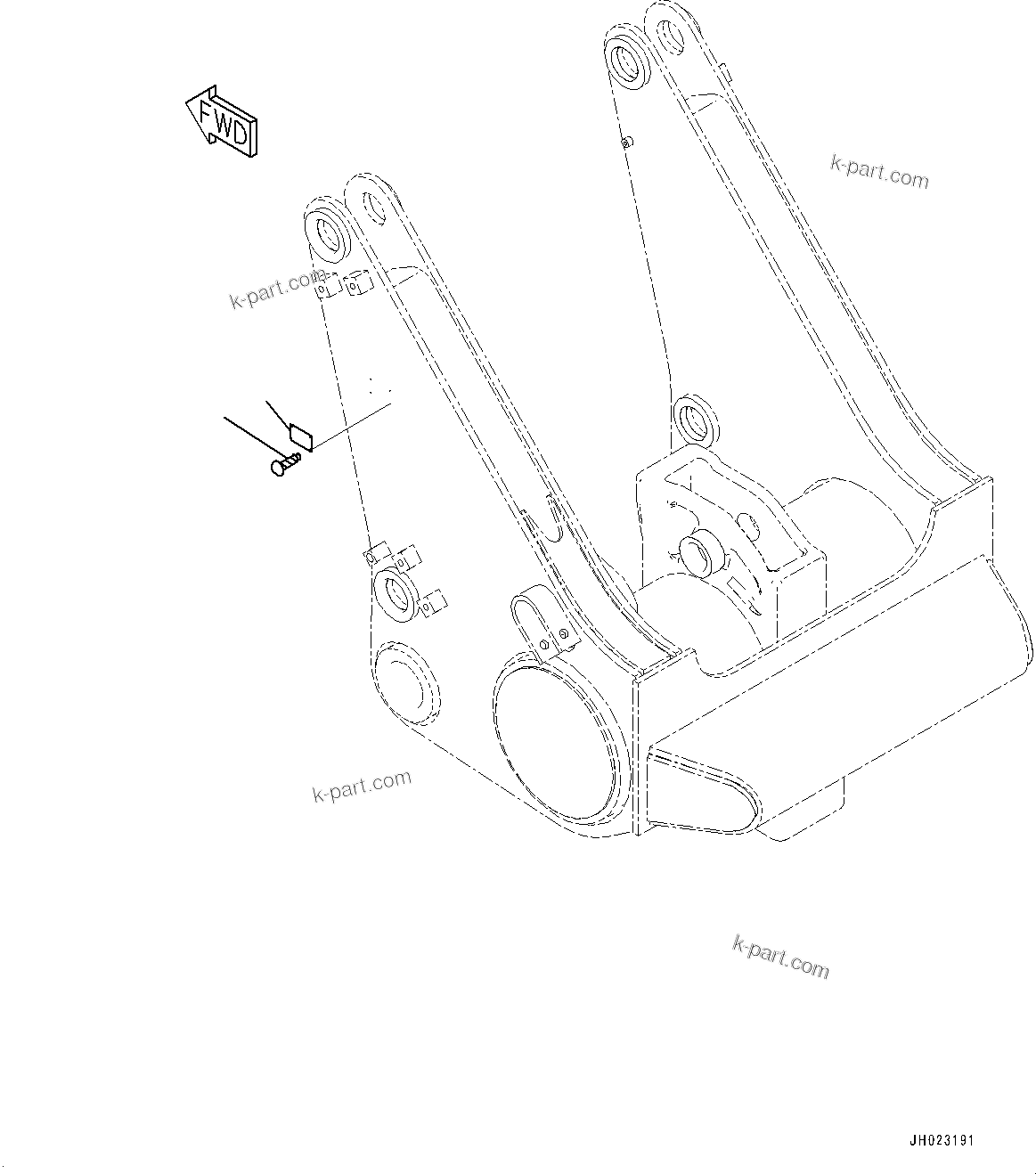 Komatsu parts book diagram for D375AI-8 S/N 81001-UP: RIPPER, PLATE (VARIABLE DIGGING ANGLE GIANT TYPE, CENTRALIZED LUBRICATION)(#80015-80146)