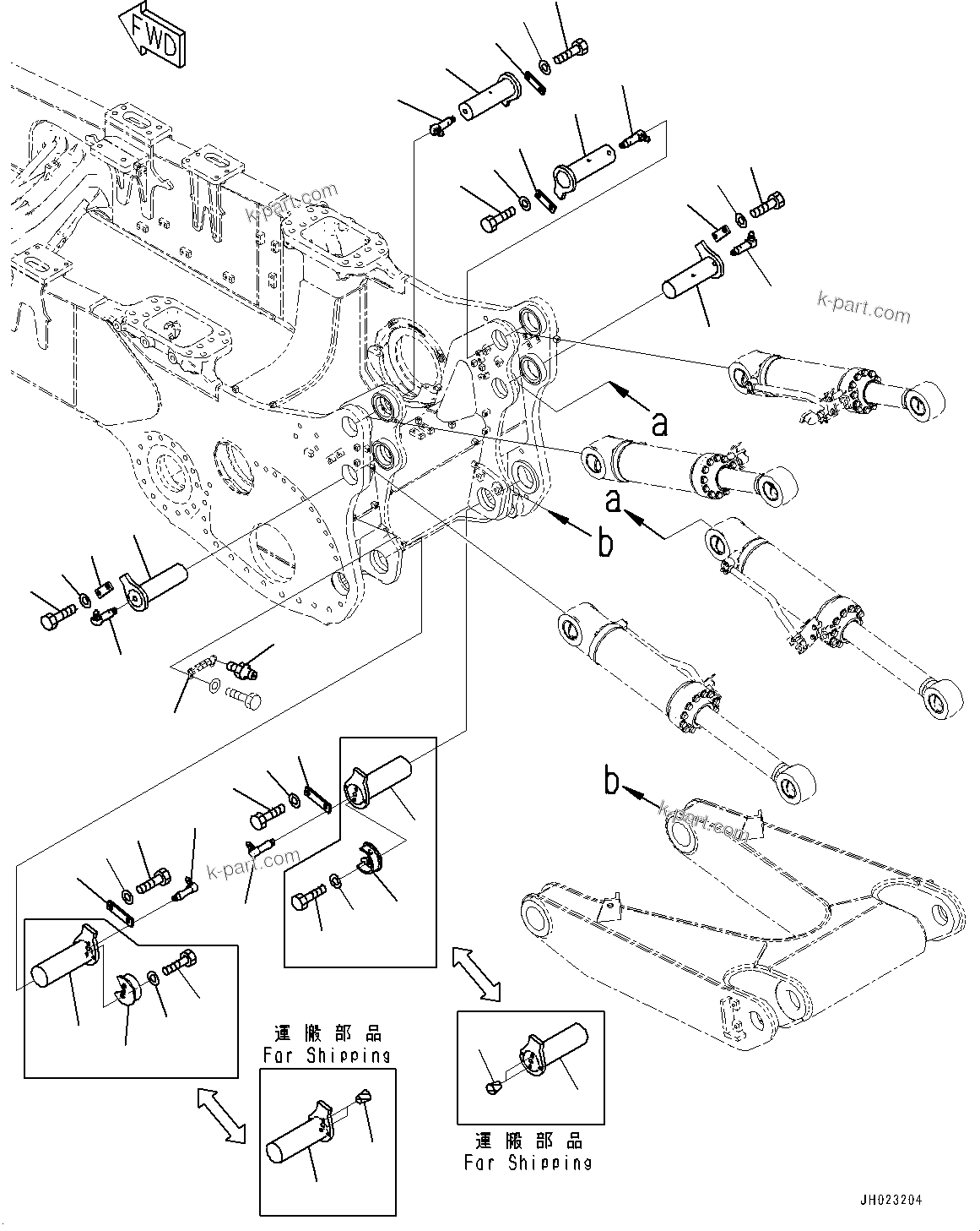 Komatsu parts book diagram for D375AI-8 S/N 81001-UP: RIPPER MOUNTING PIN, (#80015-)