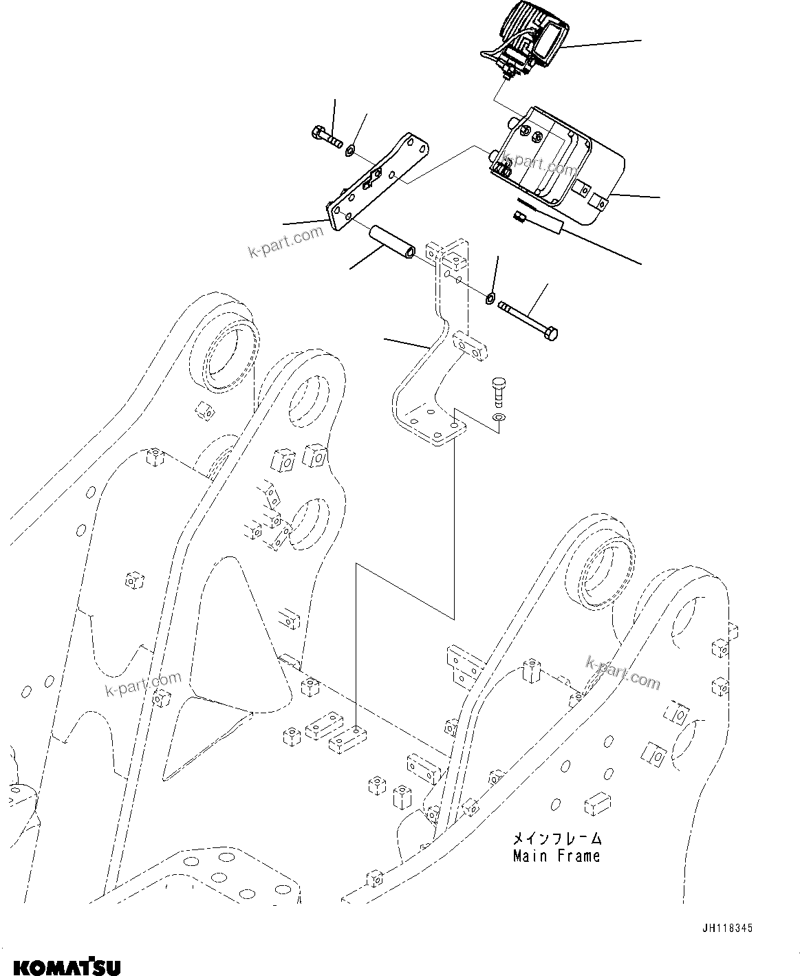 Komatsu parts book diagram for D375AI-8 S/N 81001-UP: RIPPER POINT LAMP, (#80223-)