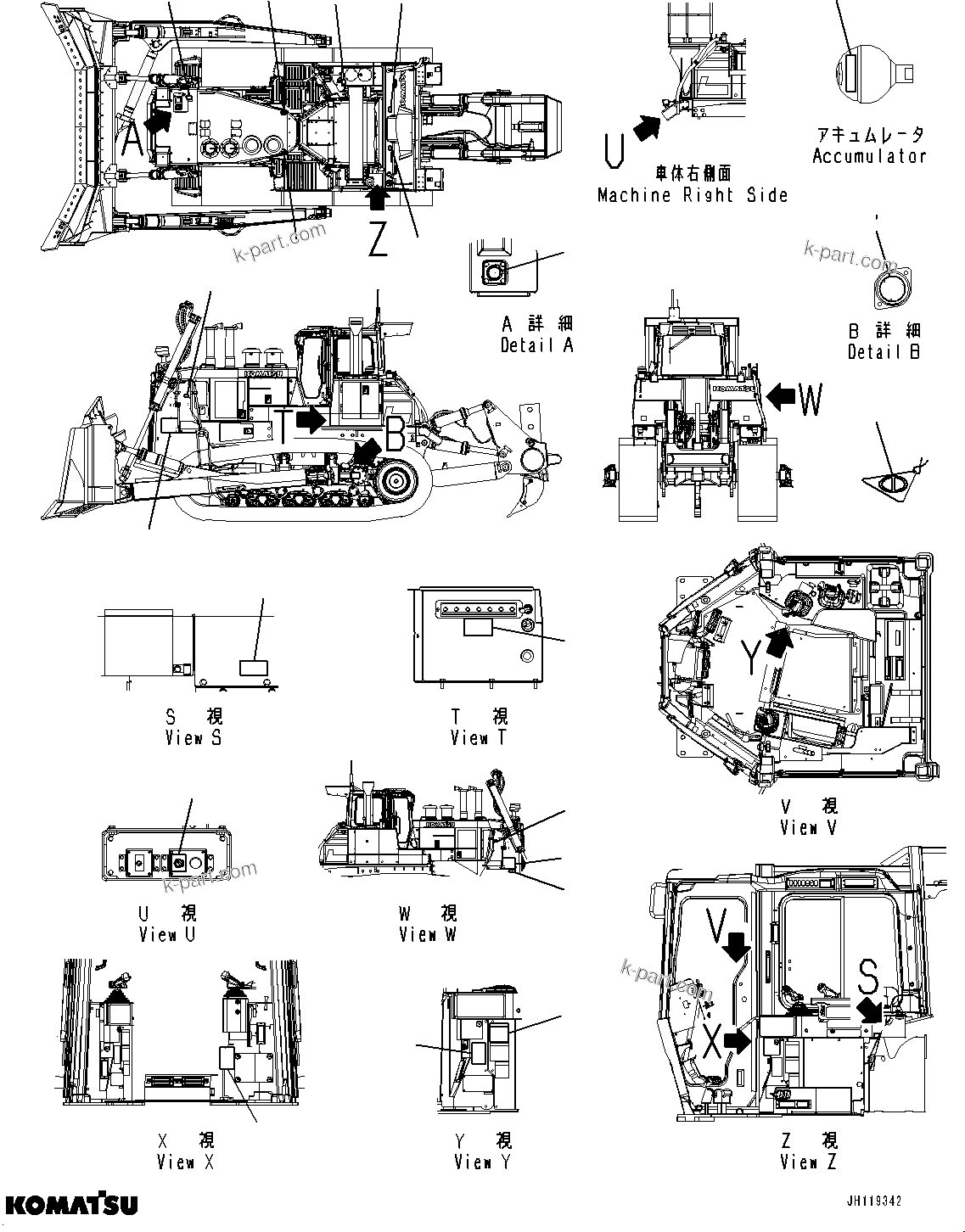 Komatsu parts book diagram for D375AI-8 S/N 81001-UP: MARKS AND NAME PLATES, (2/3)(#81001-)