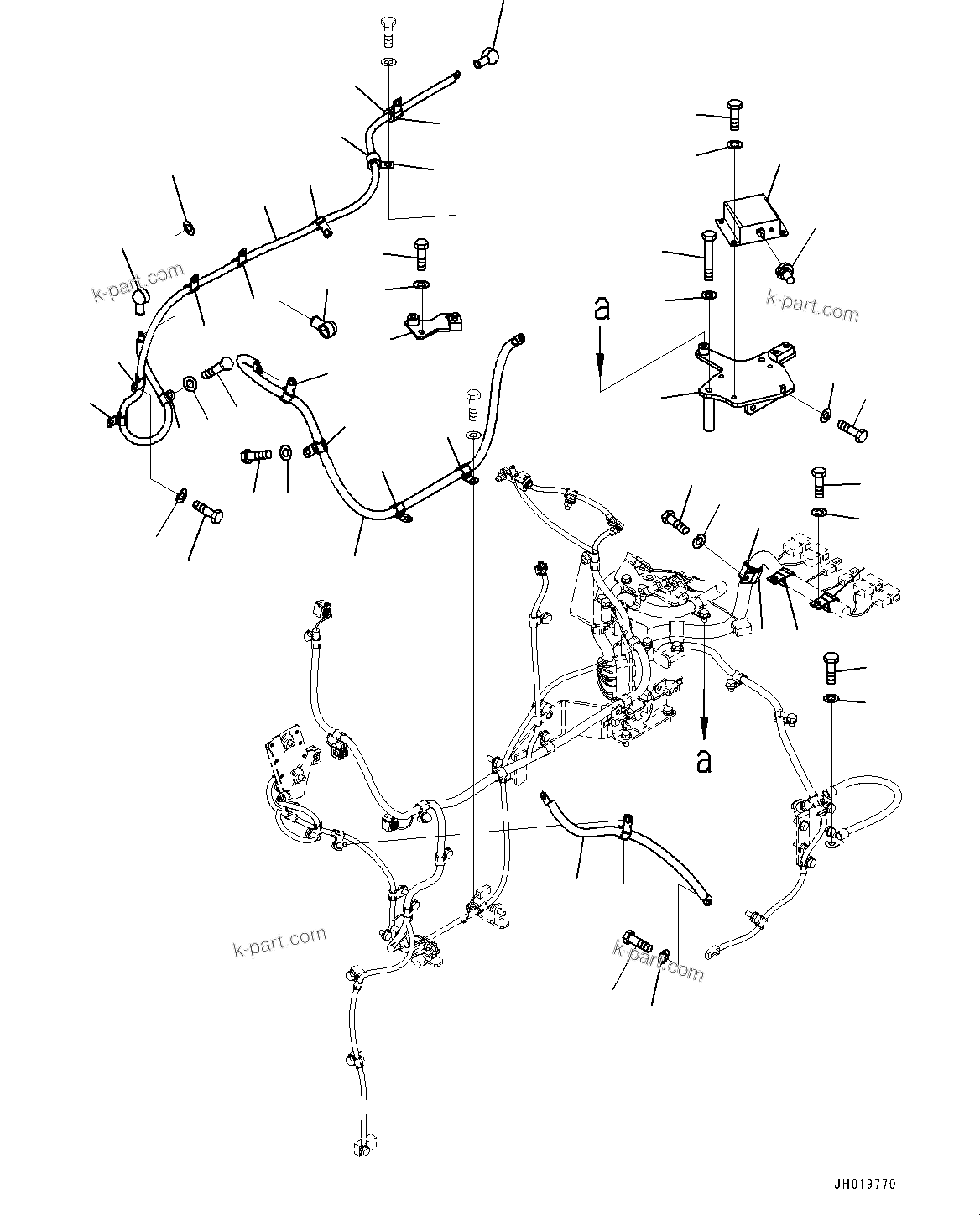 Komatsu parts book diagram for D85PX-18E0 S/N 26001-UP: ENGINE WIRING HARNESS, CABLE(#22001-)