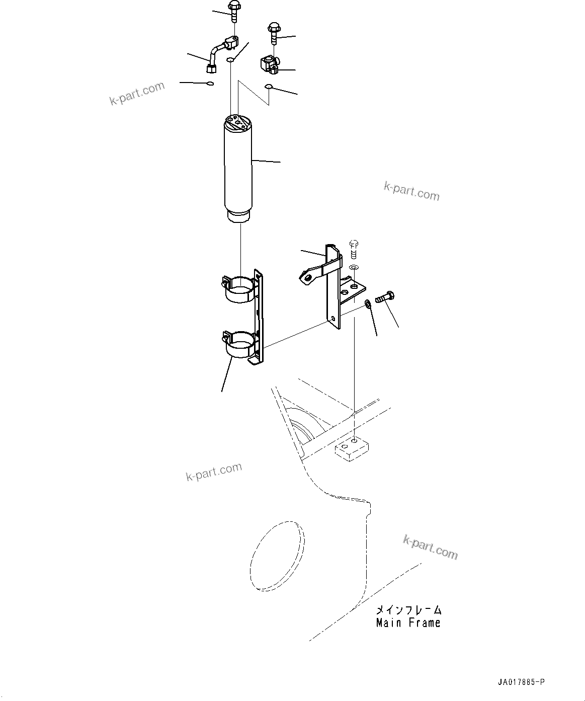Komatsu parts book diagram for D85PX-18E0 S/N 26001-UP: AIR CONDITIONER COMPRESSOR, RECEIVER TANK(#22001-23200)