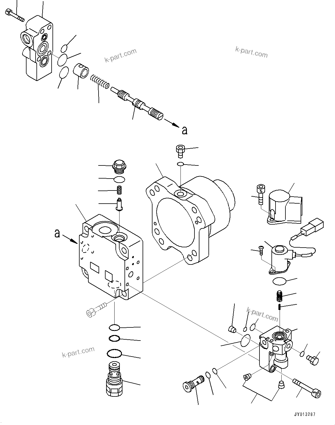 Komatsu parts book diagram for D85PX-18E0 S/N 26001-UP: COOLING FAN, FAN MOTOR (1/2)(#22001-)