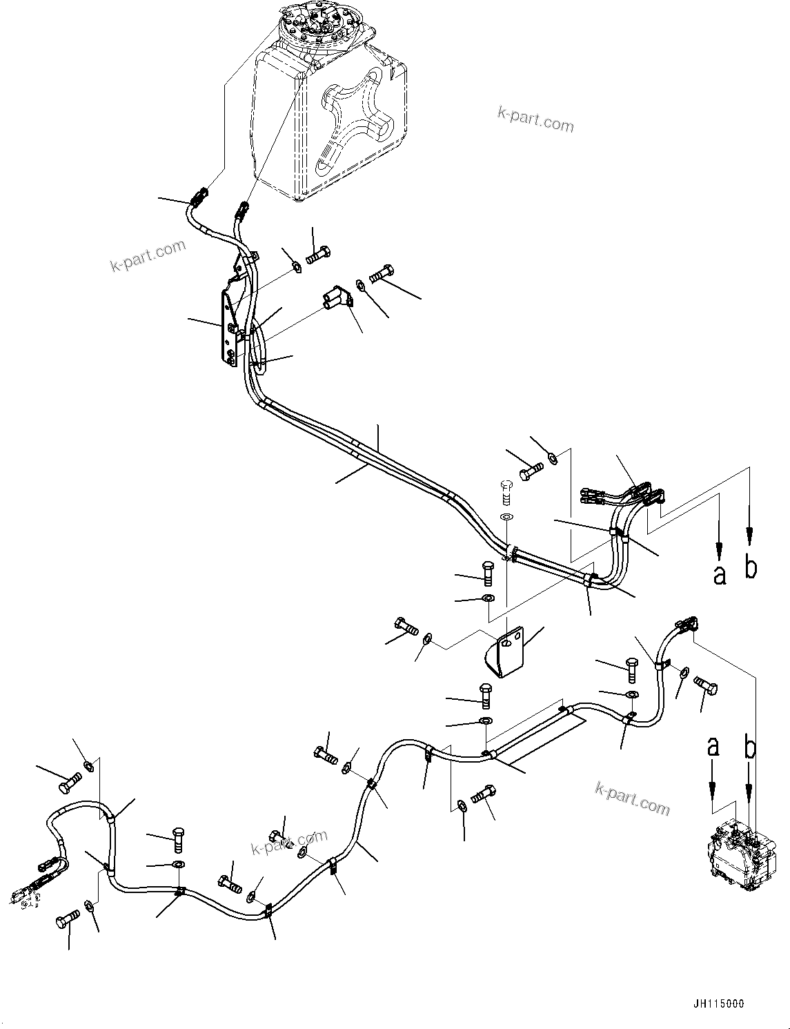 Komatsu parts book diagram for D85PX-18E0 S/N 26001-UP: DEF PIPING, PIPING(#25078-)