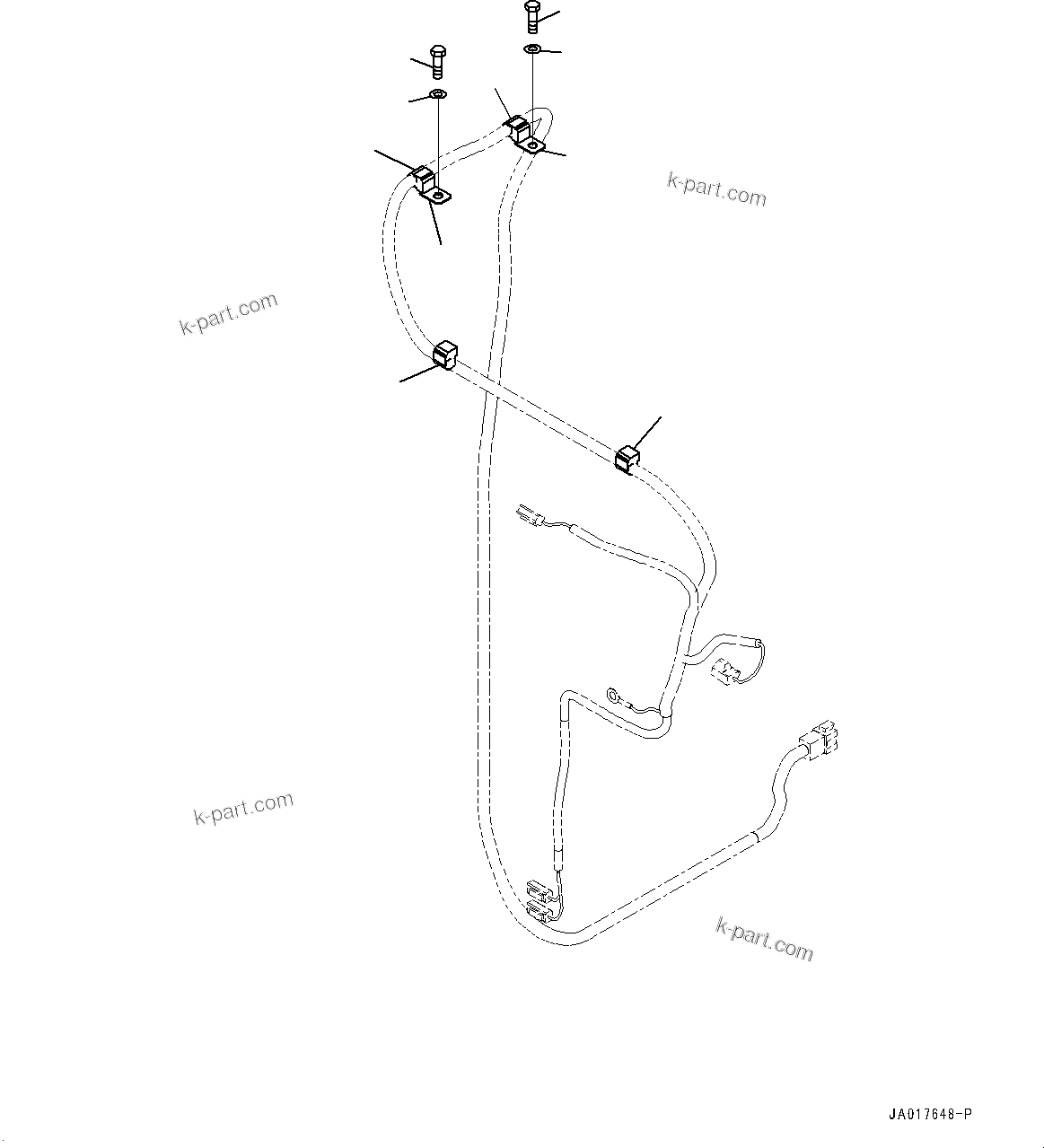 Komatsu parts book diagram for D85PX-18E0 S/N 26001-UP: ELECTRIC WIRING HARNESS, CLAMP(#23046-)