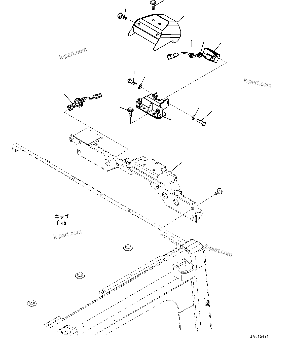 Komatsu parts book diagram for D85PX-18E0 S/N 26001-UP: REARVIEW CAMERA, (#22001-)