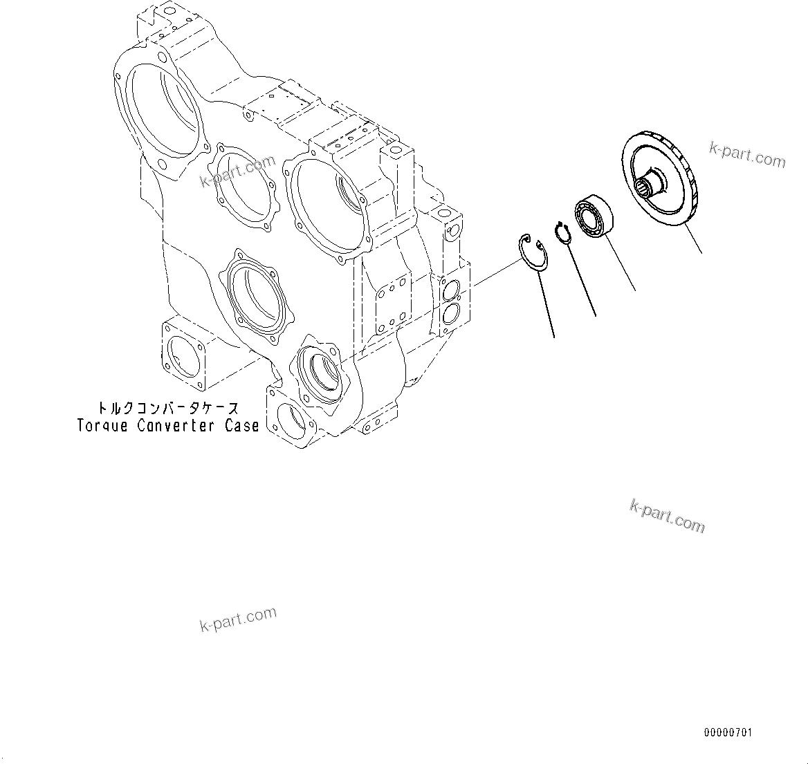 Komatsu parts book diagram for D85PX-18E0 S/N 26001-UP: POWER TRAIN, SCAVENGING PUMP (1/2)(#22001-)