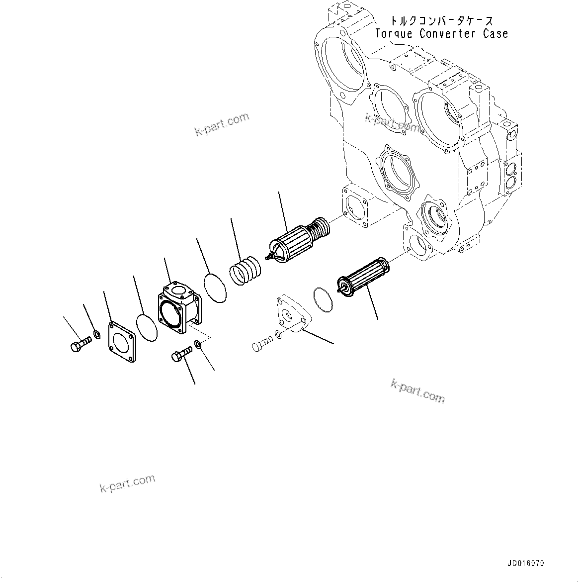 Komatsu parts book diagram for D85PX-18E0 S/N 26001-UP: POWER TRAIN, STRAINER(#22001-)