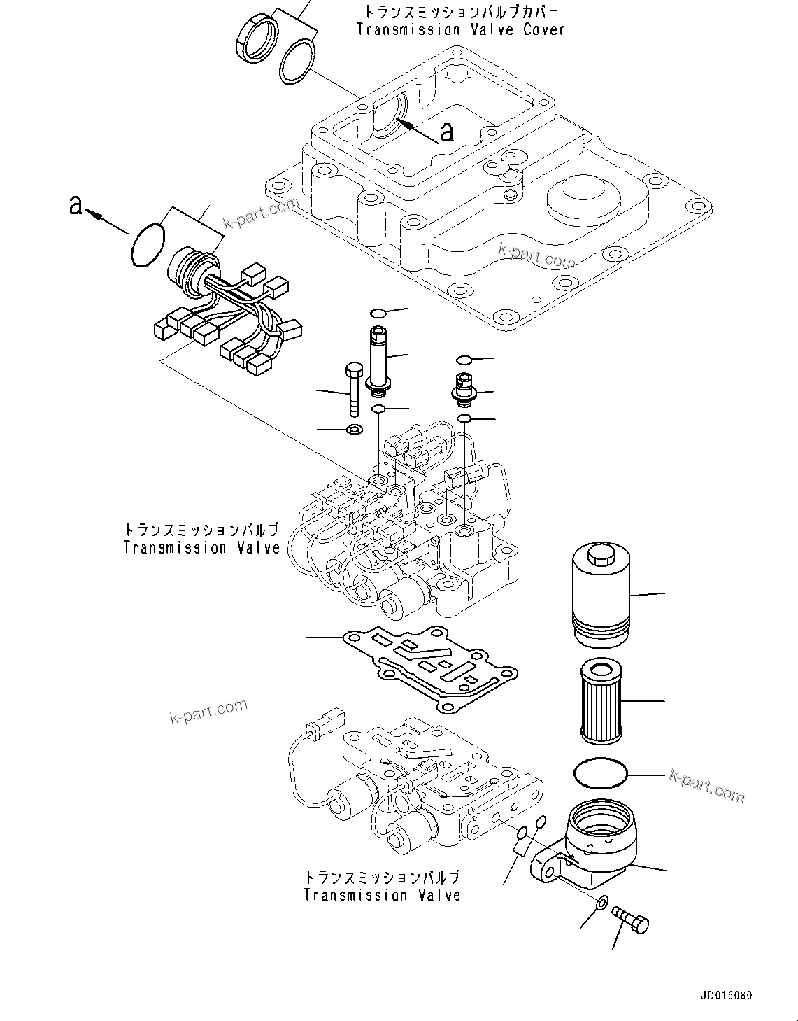 Komatsu parts book diagram for D85PX-18E0 S/N 26001-UP: POWER TRAIN, FILTER AND WIRING HARNESS(#22001-)