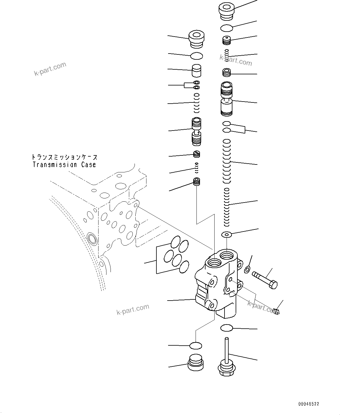 Komatsu parts book diagram for D85PX-18E0 S/N 26001-UP: POWER TRAIN, RELIEF VALVE(#22001-)