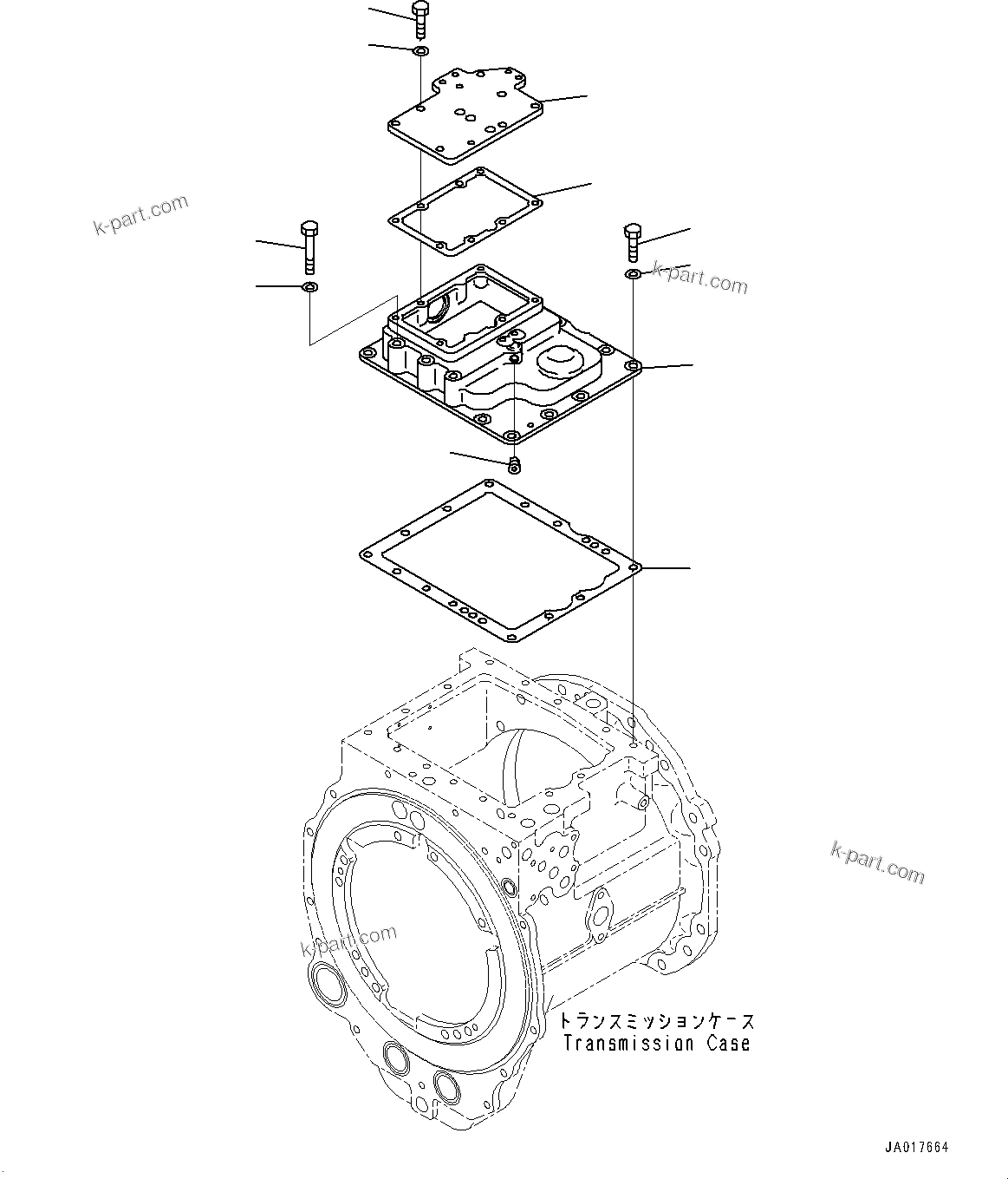 Komatsu parts book diagram for D85PX-18E0 S/N 26001-UP: POWER TRAIN, VALVE COVER(#22001-)