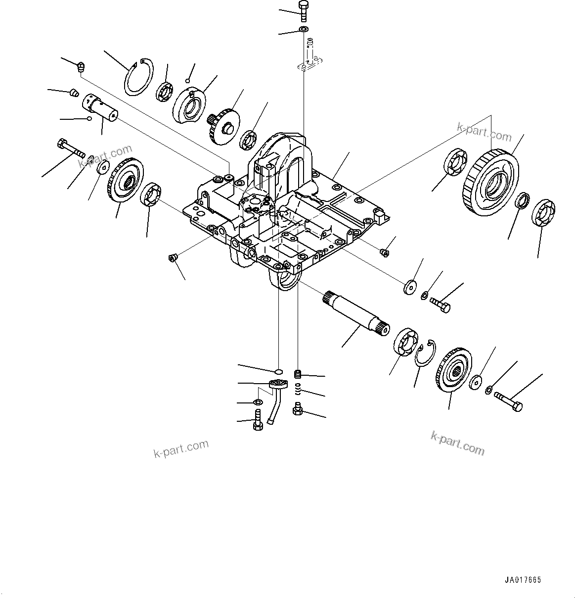 Komatsu parts book diagram for D85PX-18E0 S/N 26001-UP: POWER TRAIN, STEERING CASE COVER(#22001-)