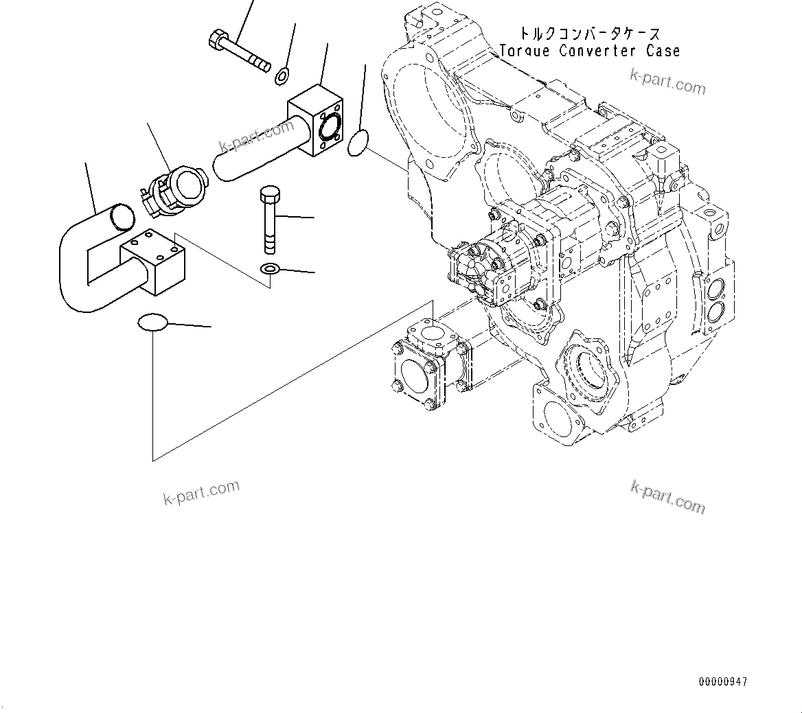 Komatsu parts book diagram for D85PX-18E0 S/N 26001-UP: POWER TRAIN, SUCTION TUBE(#22001-)