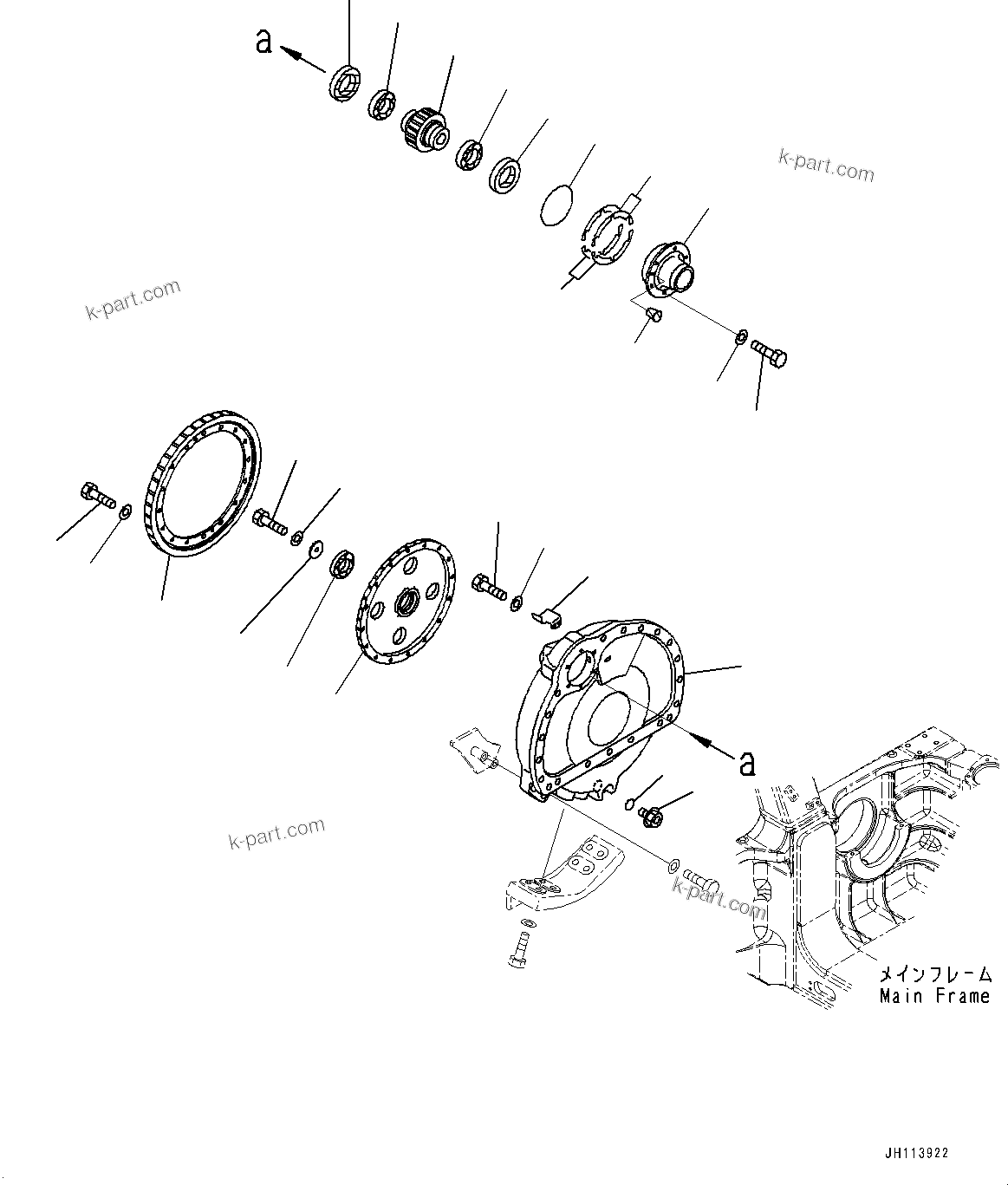Komatsu parts book diagram for D85PX-18E0 S/N 26001-UP: FINAL DRIVE, FINAL GEAR CASE R.H.(#26001-)