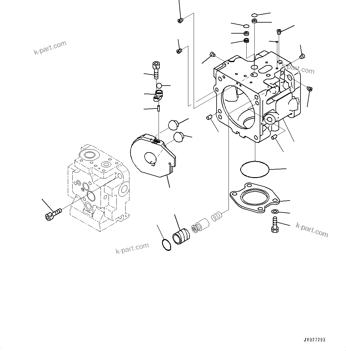 Komatsu parts book diagram for D85PX-18E0 S/N 26001-UP: POWER TRAIN OIL COOLER PIPING, FAN PUMP (1/6)(#22001-)