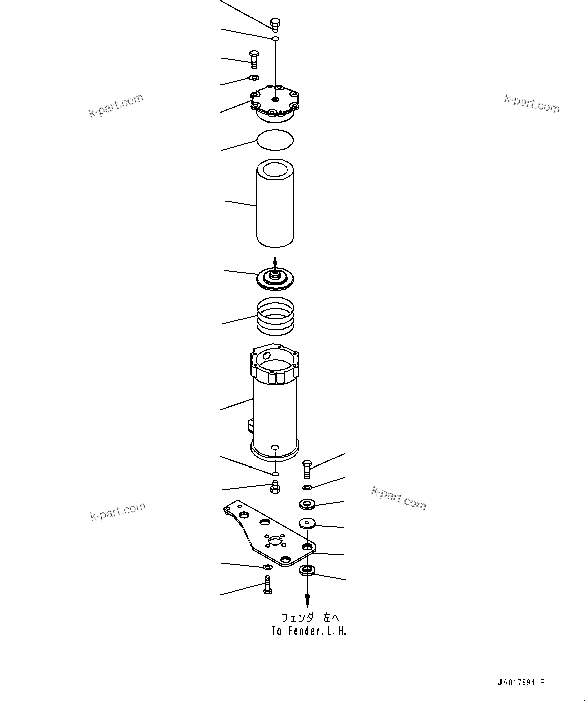 Komatsu parts book diagram for D85PX-18E0 S/N 26001-UP: POWER TRAIN FILTER, FILTER(#23046-)