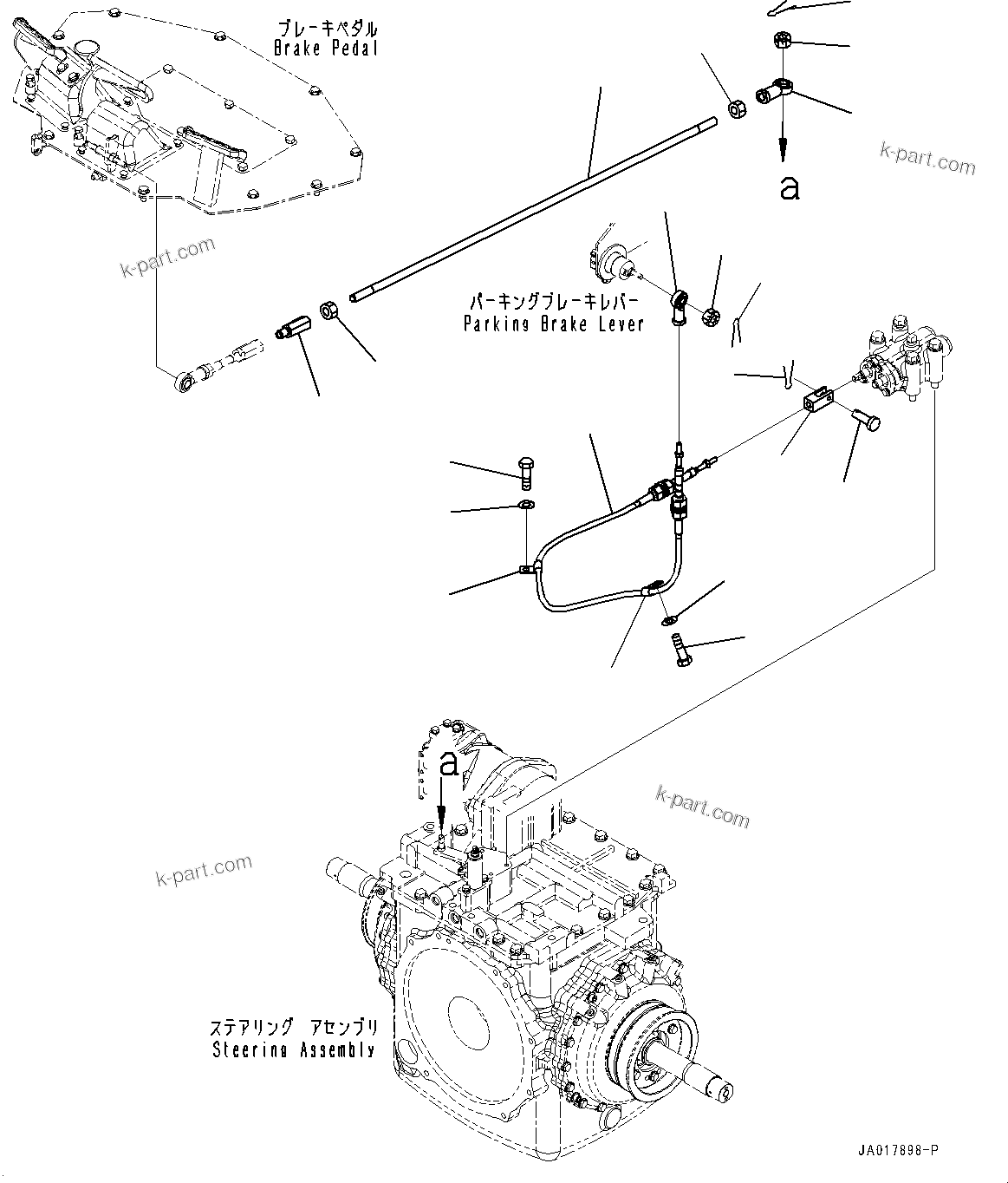 Komatsu parts book diagram for D85PX-18E0 S/N 26001-UP: BRAKE ROD CONTROL, (#22001-)