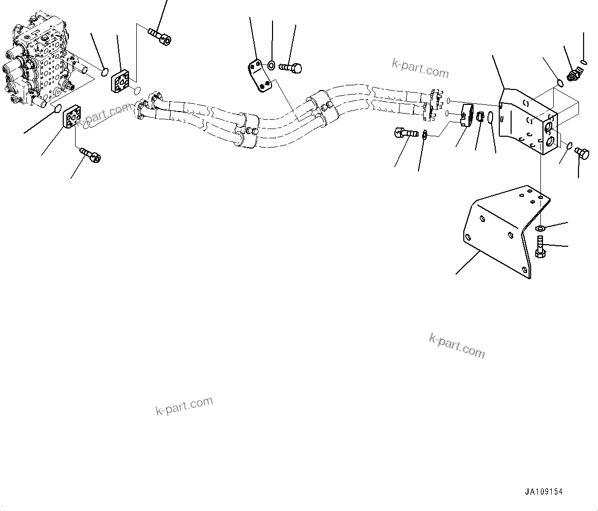 Komatsu parts book diagram for D85PX-18E0 S/N 26001-UP: RIPPER PIPING, COVER (PROVISION FOR FIXED MULTI-SHANK RIPPER)(#23320-)