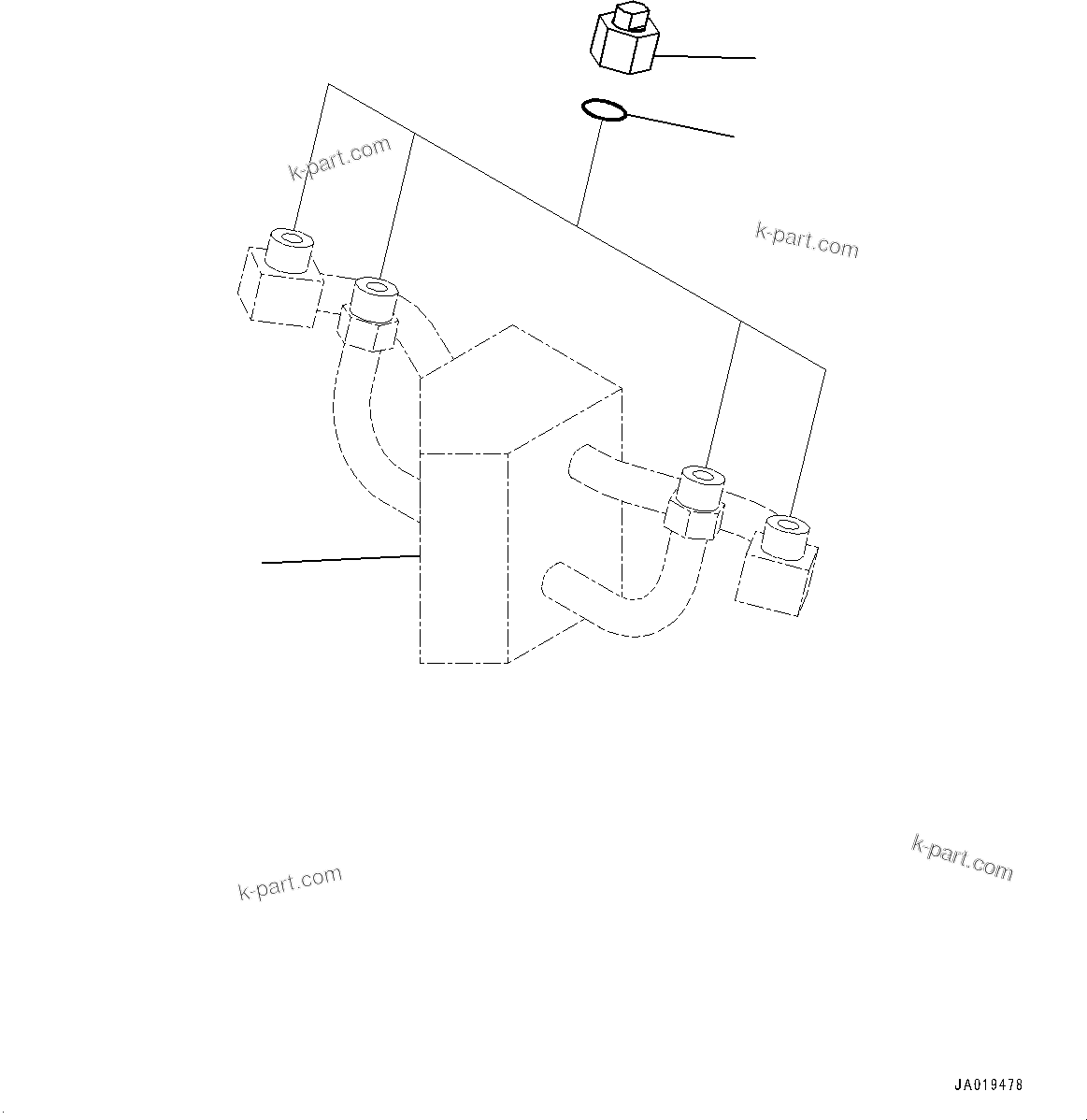 Komatsu parts book diagram for D85PX-18E0 S/N 26001-UP: PLUG FOR REAR ATTACHMENT, (#22001-)