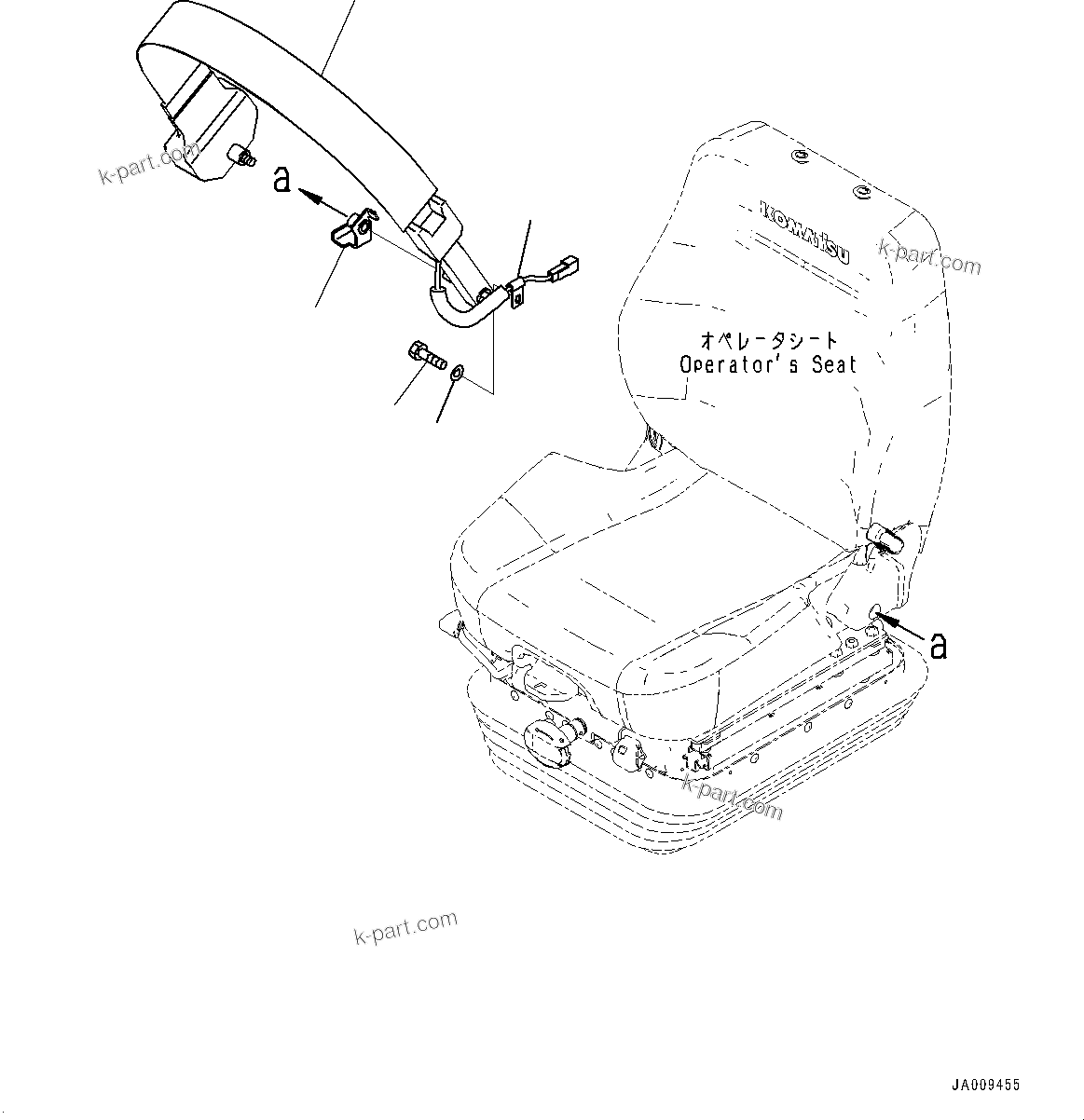 Komatsu parts book diagram for D85PX-18E0 S/N 26001-UP: SEAT BELT, (#22001-)