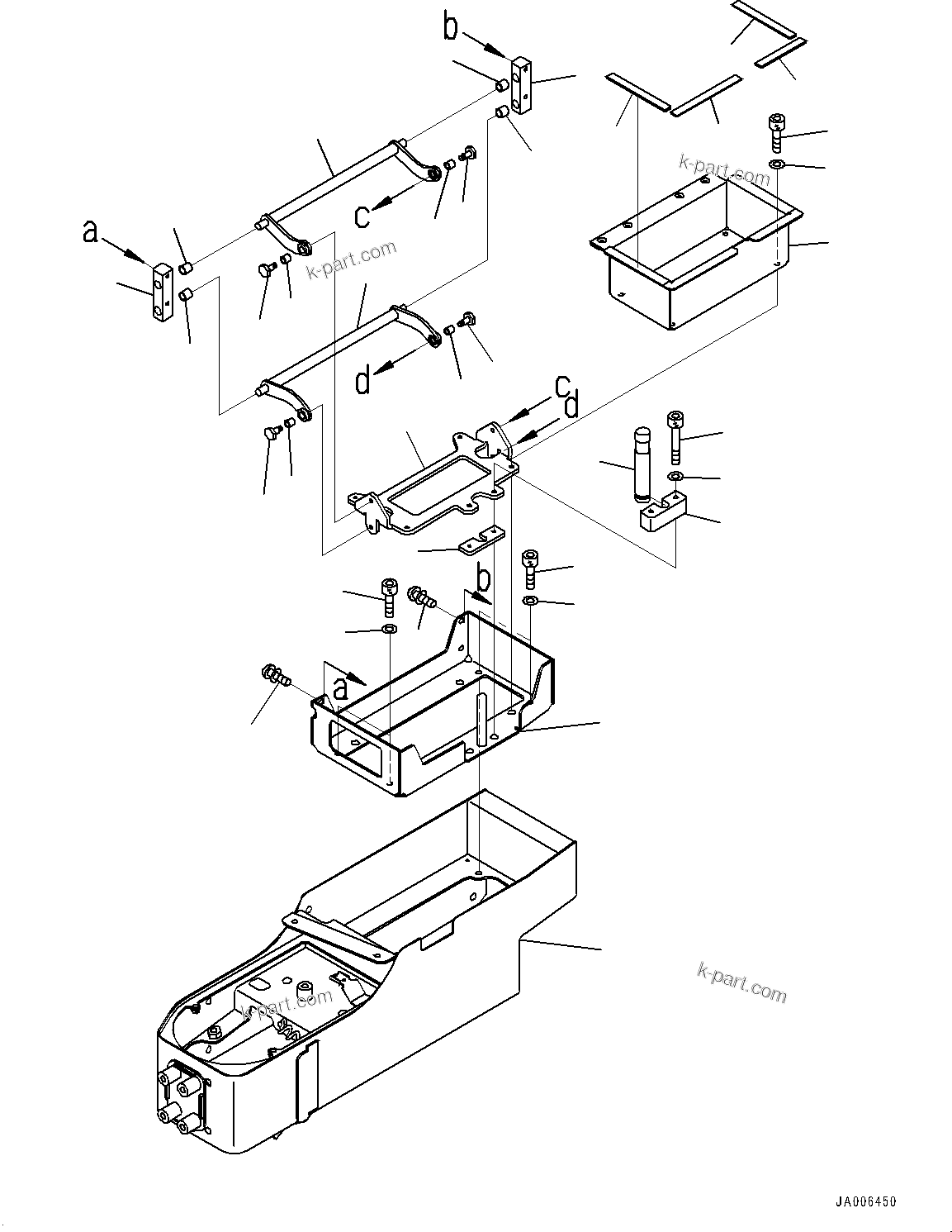 Komatsu parts book diagram for D85PX-18E0 S/N 26001-UP: CAB, CONSOLE BOX(#25153-)
