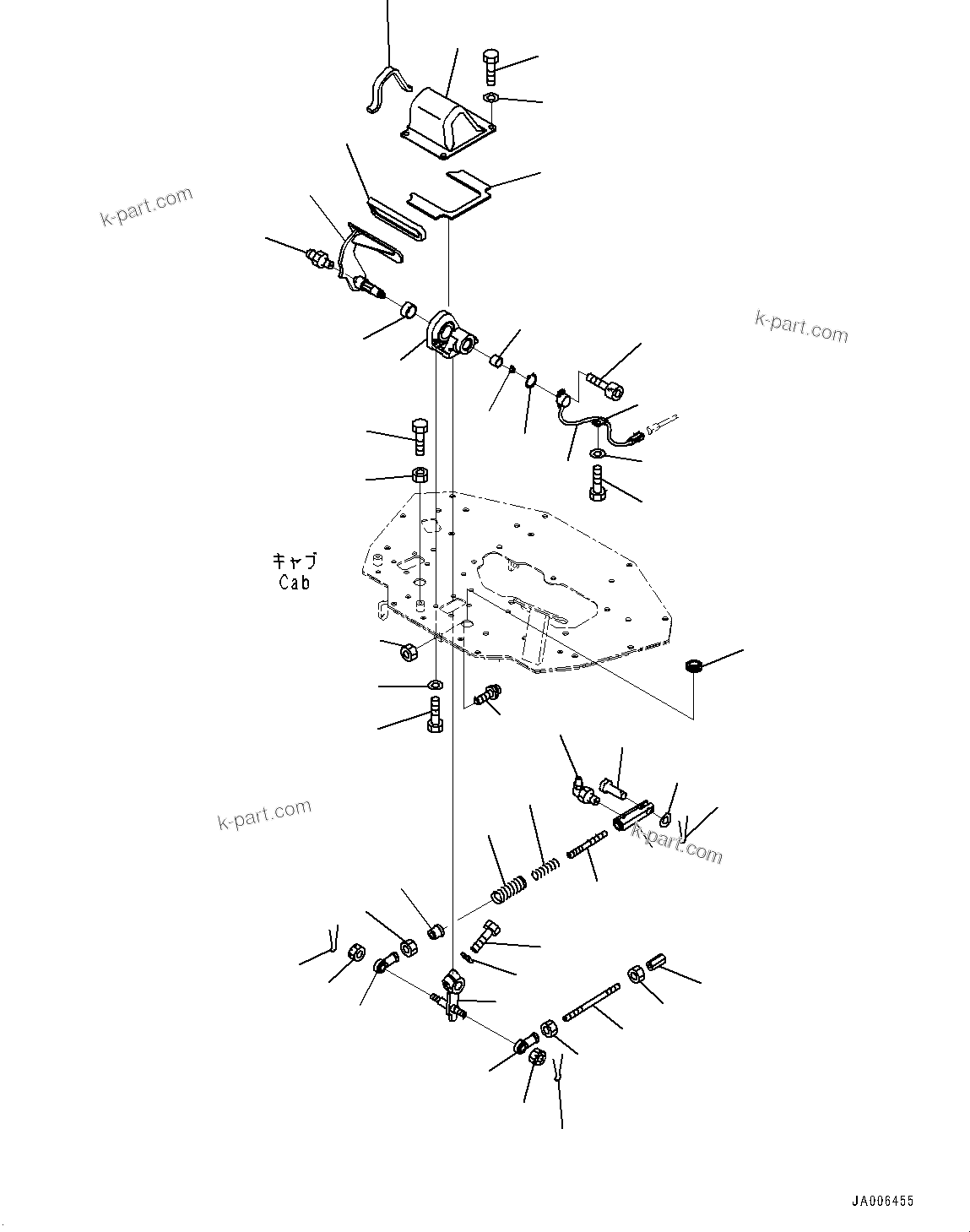 Komatsu parts book diagram for D85PX-18E0 S/N 26001-UP: CAB, BRAKE PEDAL(#25153-)