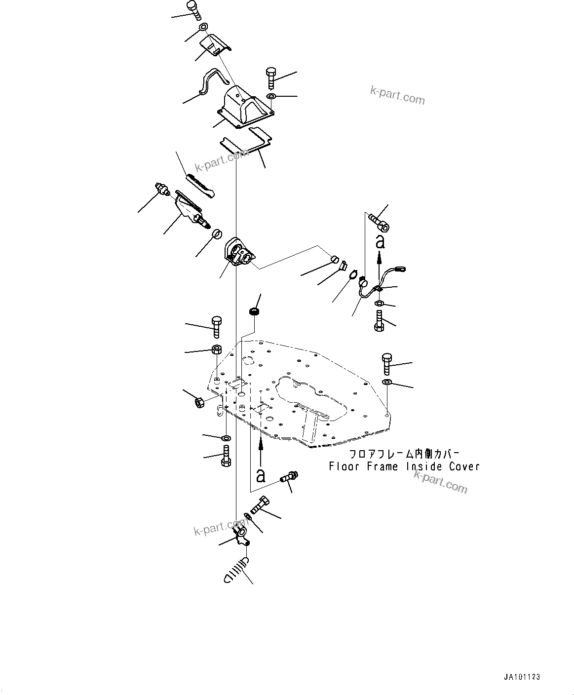 Komatsu parts book diagram for D85PX-18E0 S/N 26001-UP: CAB, DECELERATOR PEDAL(#25153-)