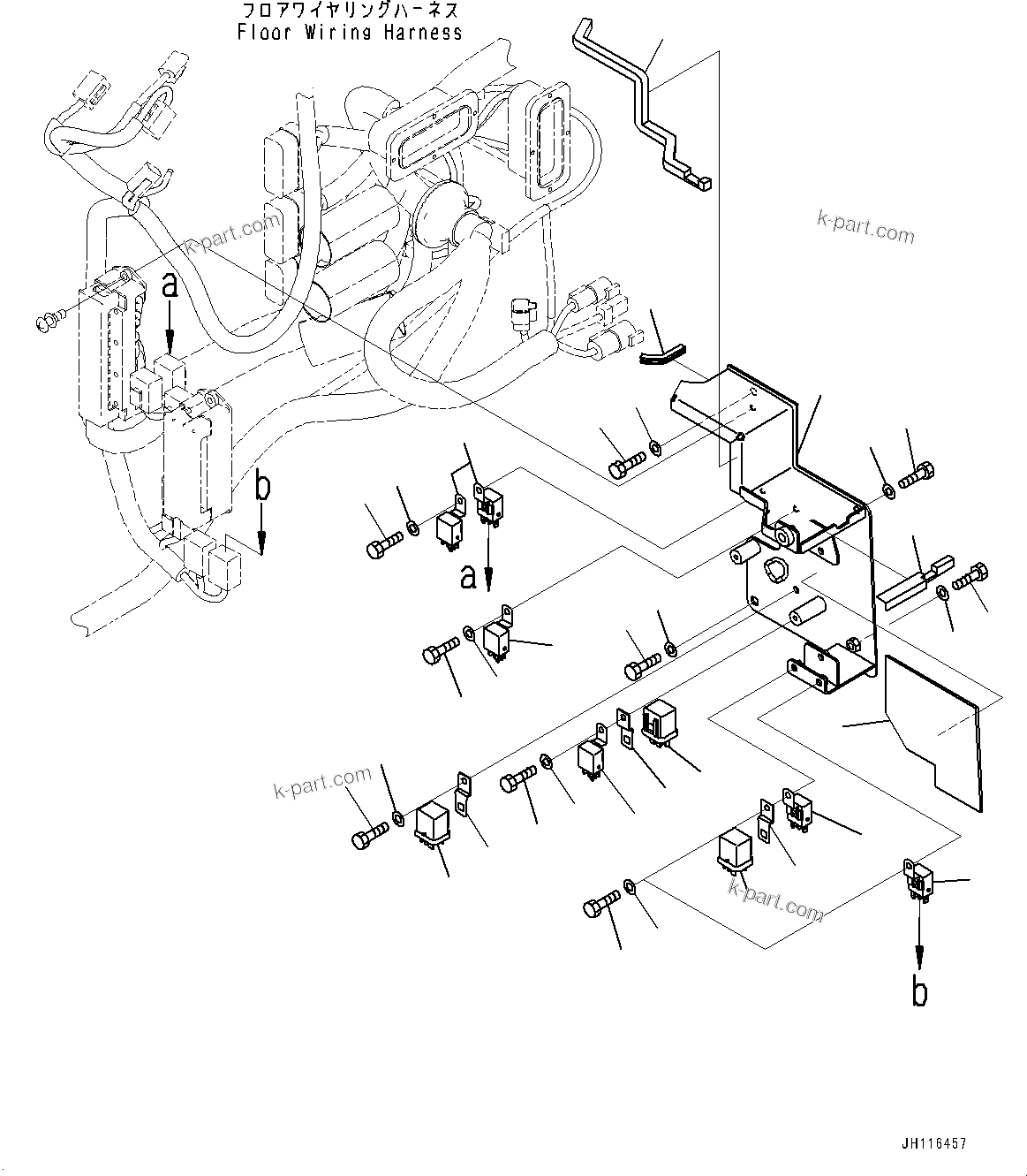 Komatsu parts book diagram for D85PX-18E0 S/N 26001-UP: CAB, WIRING HARNESS MOUNTING (2/2)(#25153-)