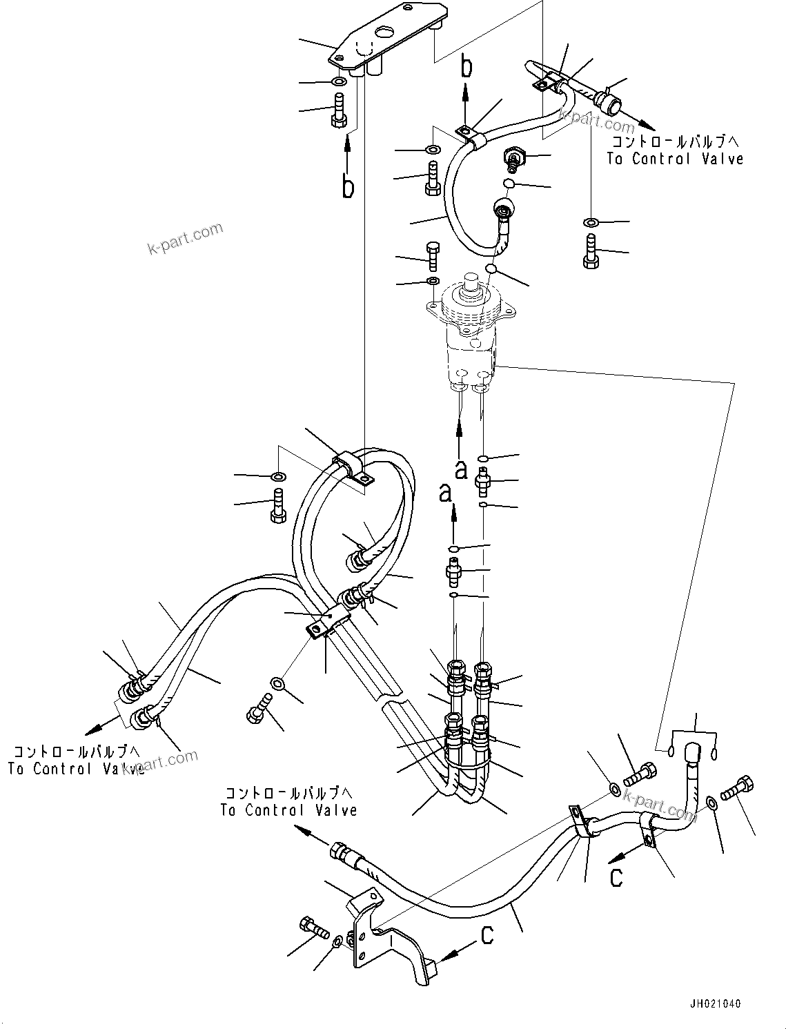 Komatsu parts book diagram for D85PX-18E0 S/N 26001-UP: DOZER CONTROL, PIPING(#23038-)