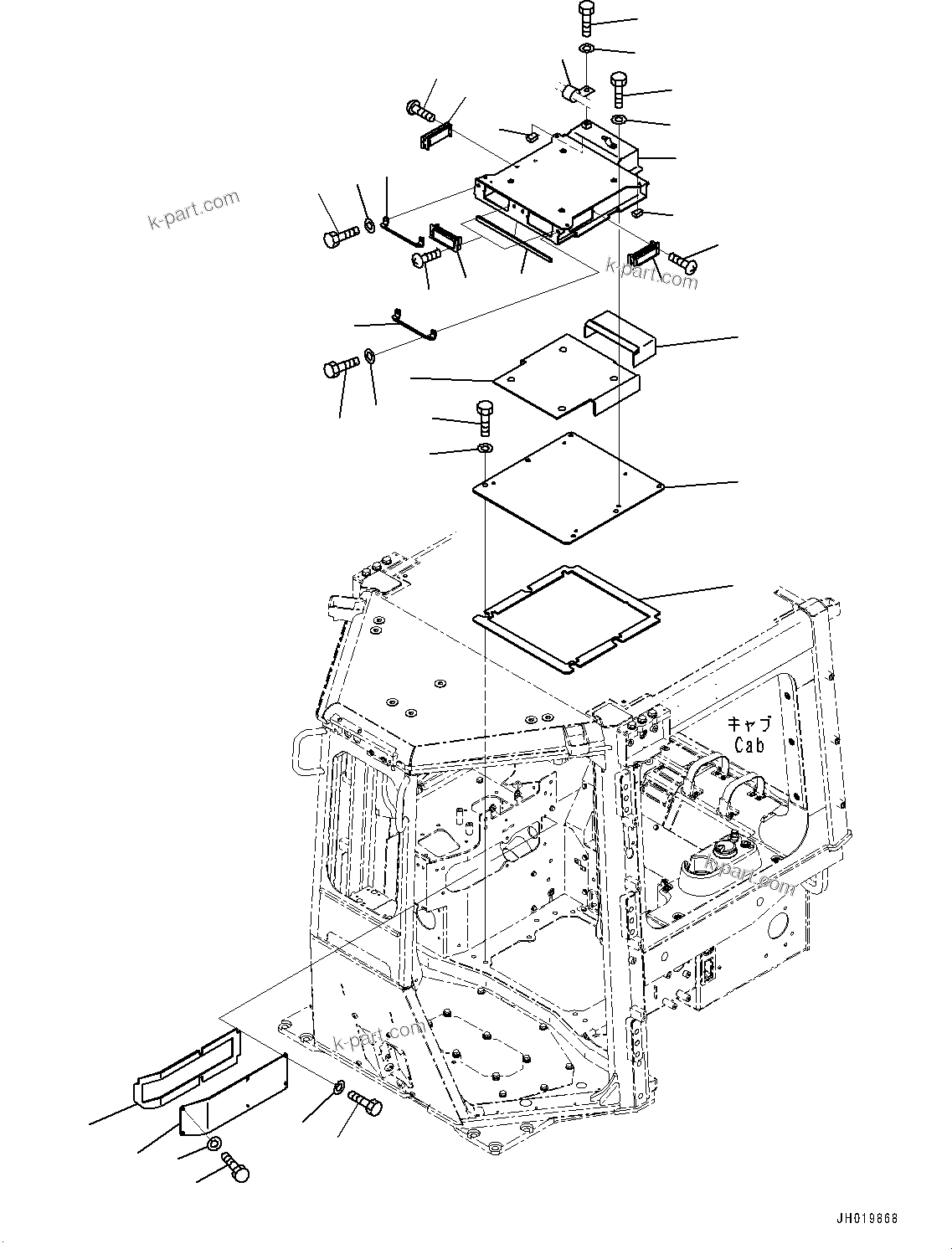 Komatsu parts book diagram for D85PX-18E0 S/N 26001-UP: FLOOR FRAME COVER, (#22001-)