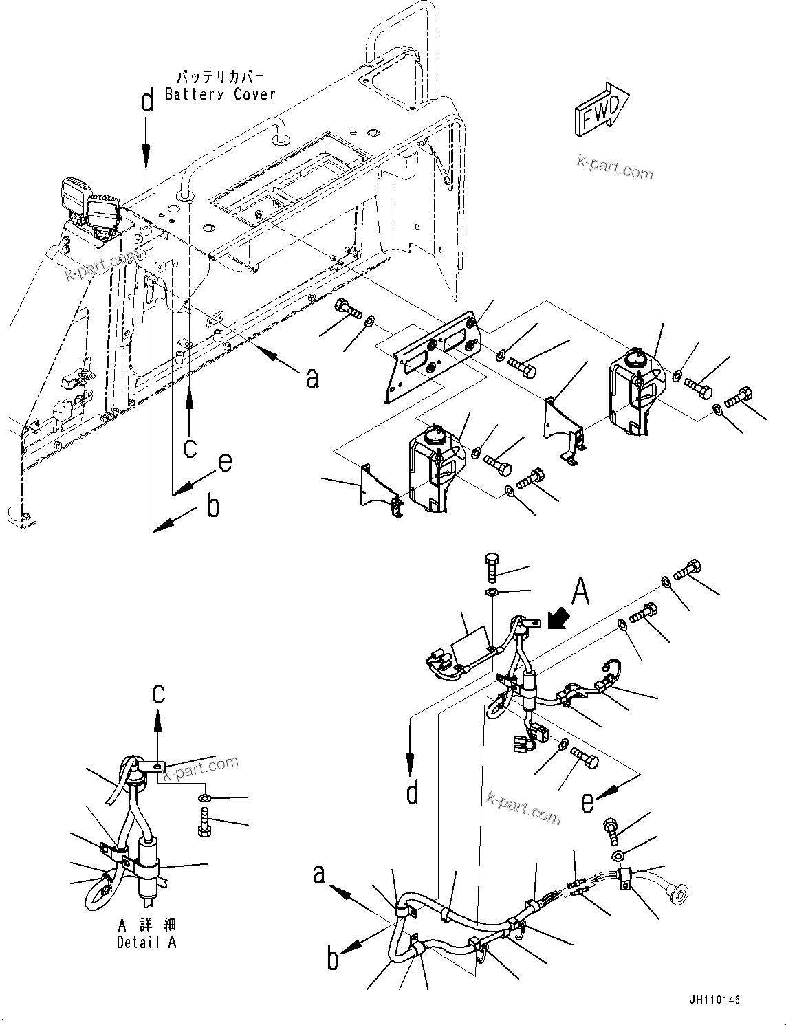 Komatsu parts book diagram for D85PX-18E0 S/N 26001-UP: WINDOW WASHER TANK, (#25001-)