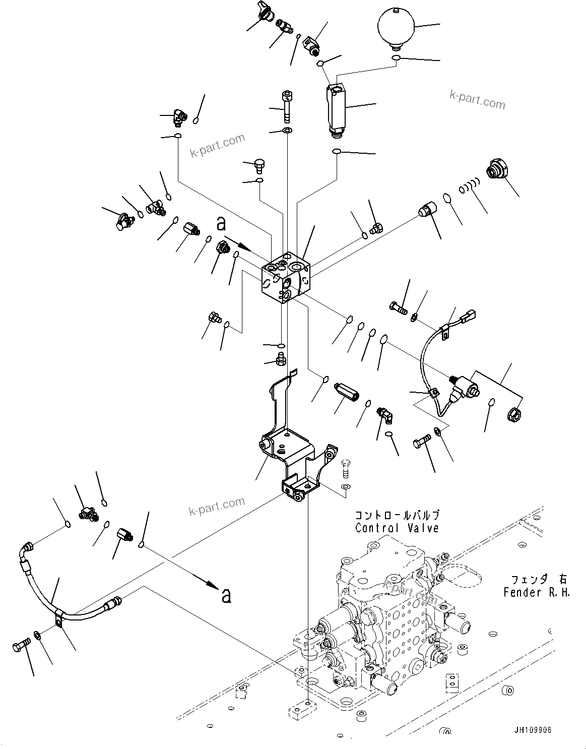 Komatsu parts book diagram for D85PX-18E0 S/N 26001-UP: FENDER, PPC BLOCK(#25001-)