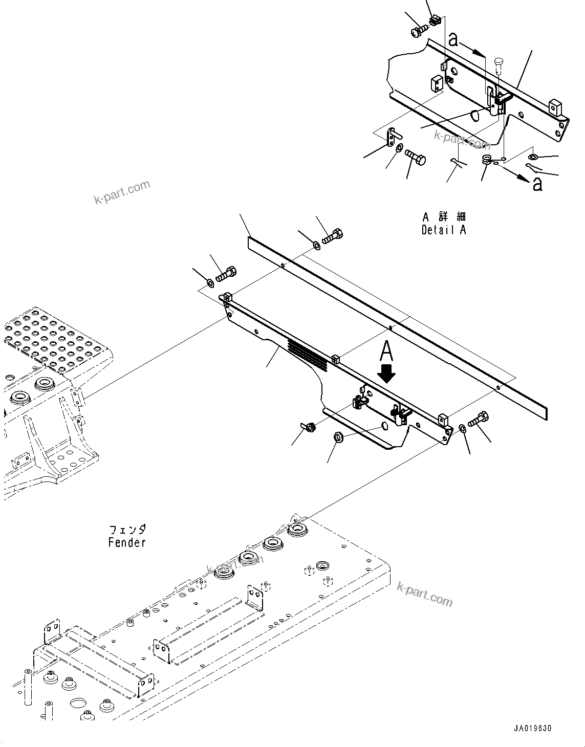 Komatsu parts book diagram for D85PX-18E0 S/N 26001-UP: REAR COVER, (PROVISION FOR FIXED MULTI-SHANK RIPPER)(#22001-)
