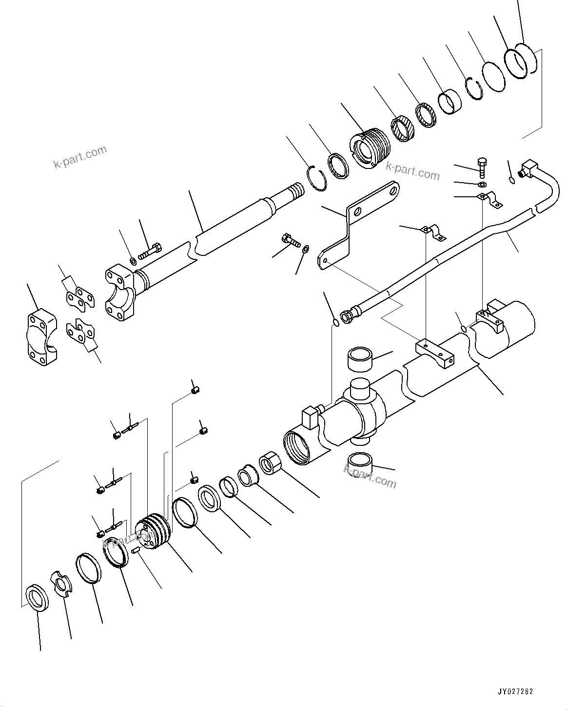 Komatsu parts book diagram for D85PX-18E0 S/N 26001-UP: LIFT CYLINDER, INNER PARTS, LIFT CYLINDER, R.H.(#22001-)