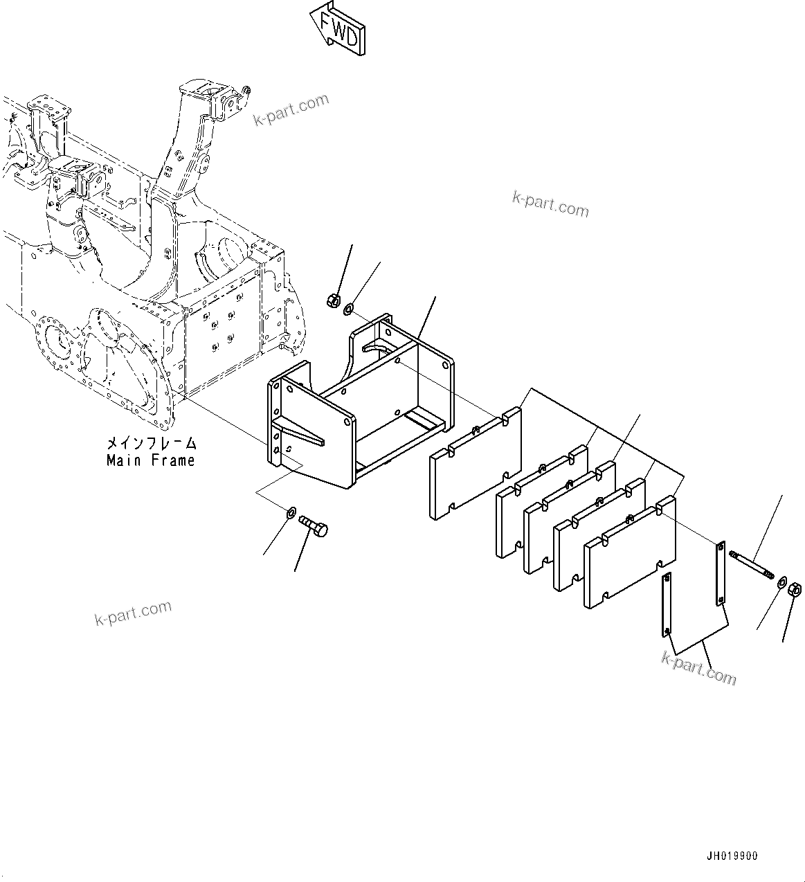 Komatsu parts book diagram for D85PX-18E0 S/N 26001-UP: COUNTERWEIGHT, (#22001-)