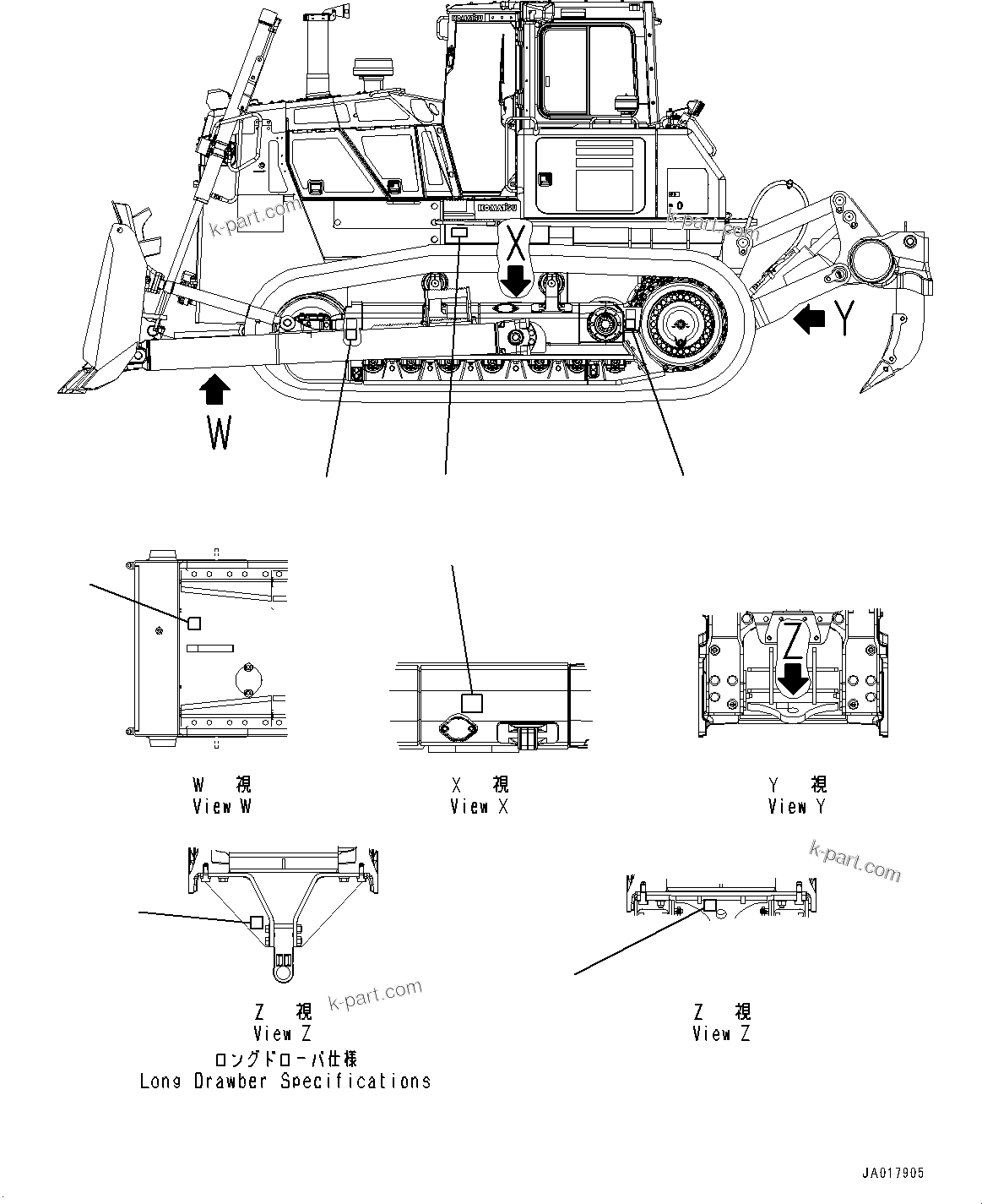 Komatsu parts book diagram for D85PX-18E0 S/N 26001-UP: BALANCING MARK, (#22001-)