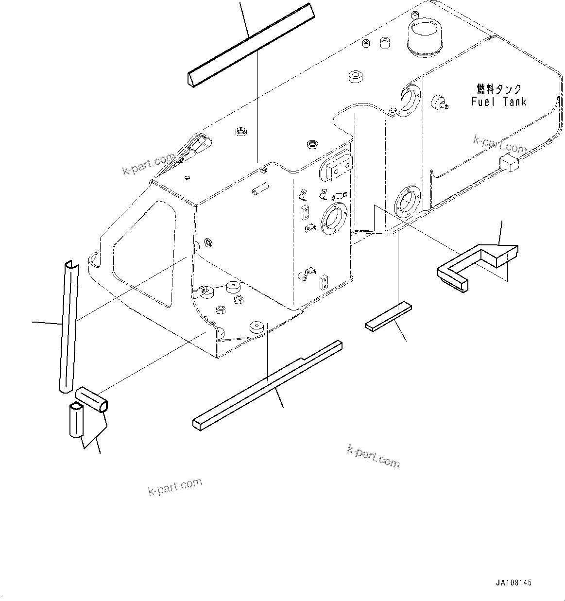 Komatsu parts book diagram for D71PXI-24 S/N 74001-UP: FUEL TANK, SEAL(#70002-)