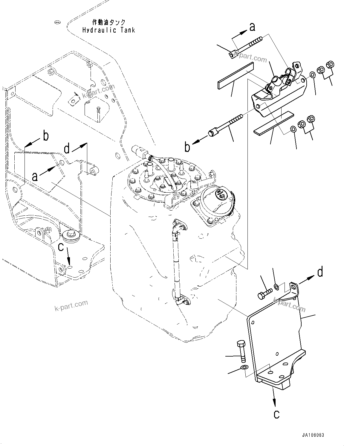 Komatsu parts book diagram for D71PXI-24 S/N 74001-UP: DEF TANK, DEF TANK BRACKET(#70002-)