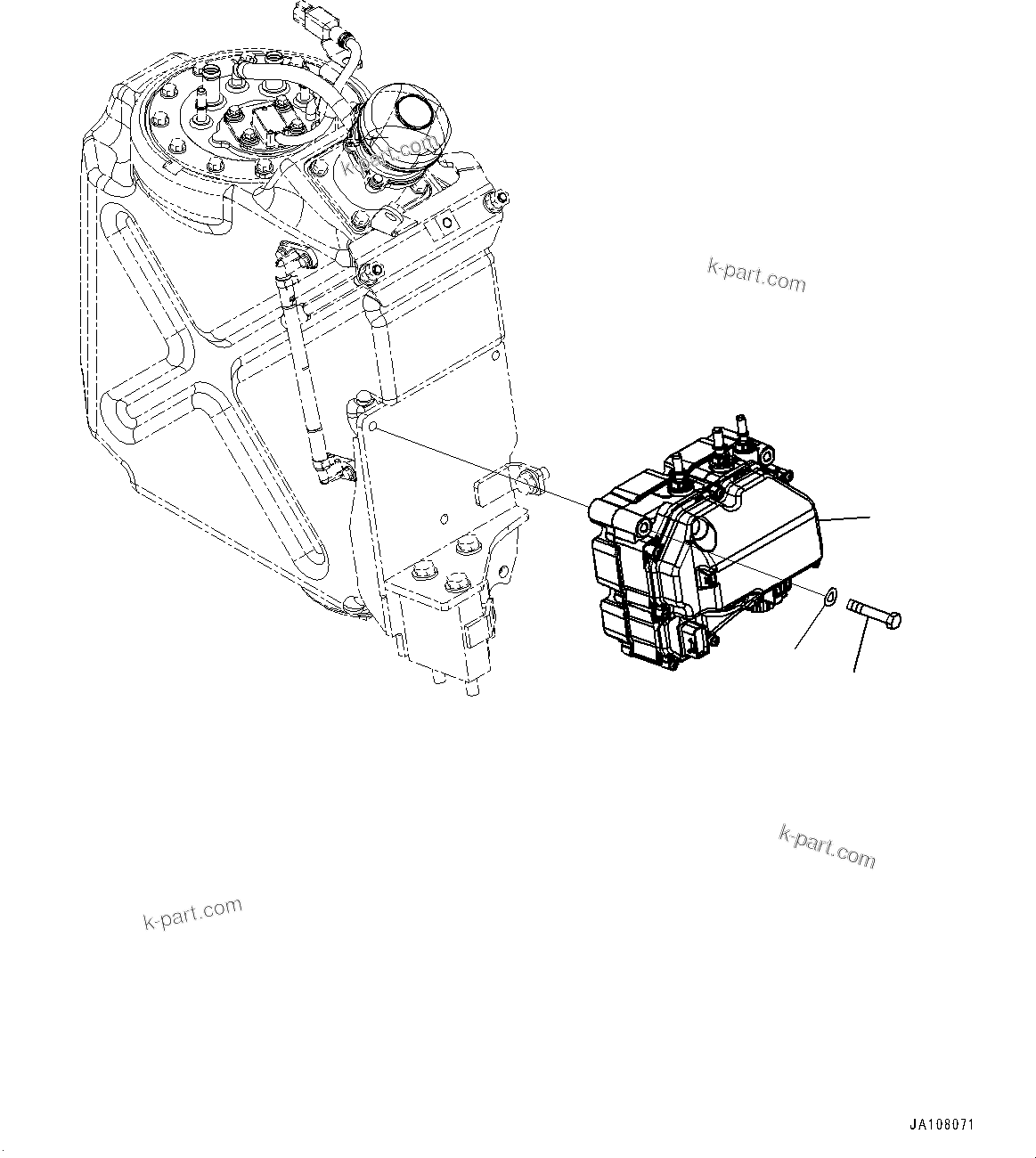 Komatsu parts book diagram for D71PXI-24 S/N 74001-UP: DEF PIPING, DEF PUMP(#70002-)