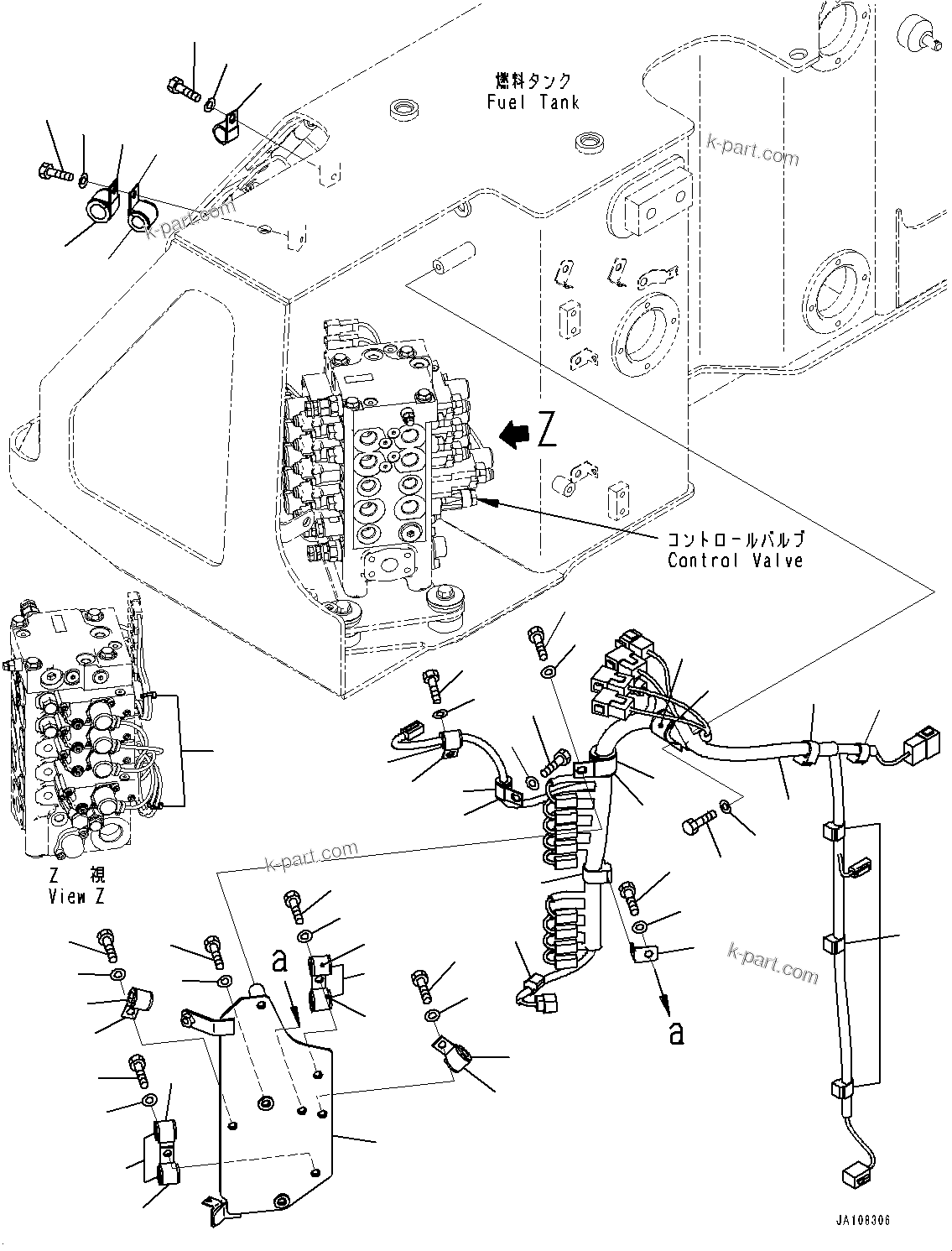 Komatsu parts book diagram for D71PXI-24 S/N 74001-UP: ELECTRIC WIRING HARNESS, FUEL TANK WIRING HARNESS(#70002-)