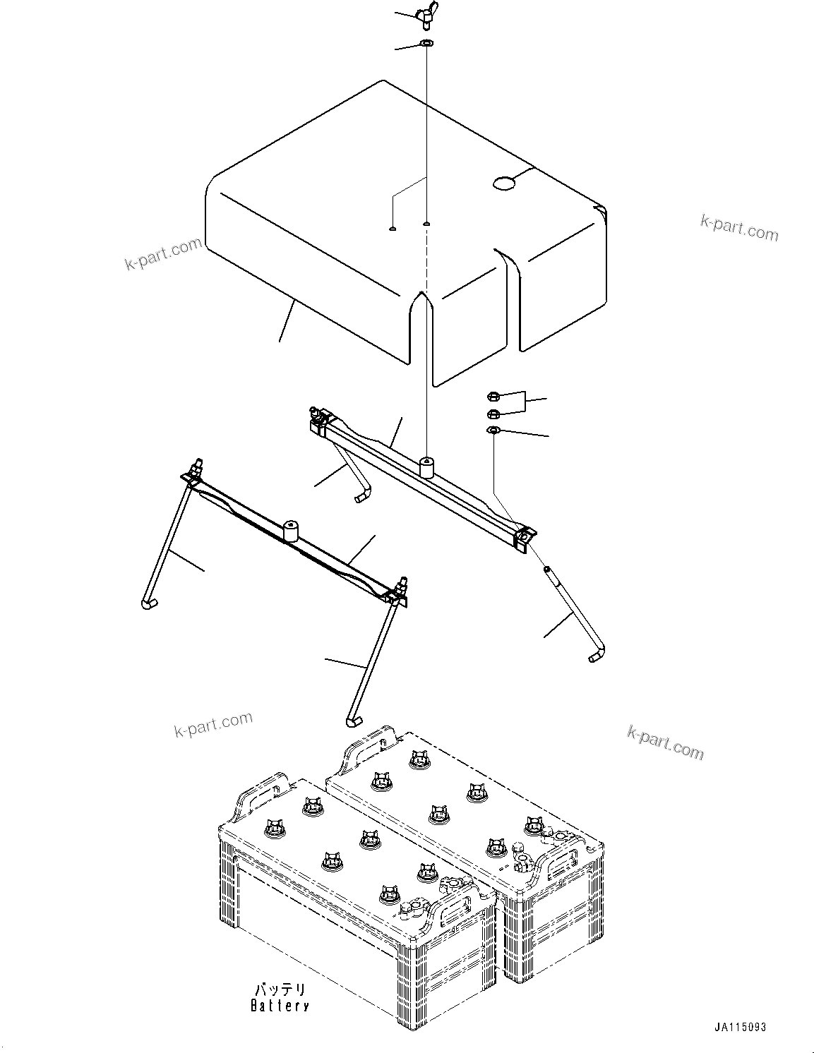 Komatsu parts book diagram for D71PXI-24 S/N 74001-UP: BATTERY ELECTRIC WIRING HARNESS, BATTERY HOLDER(#70002-)