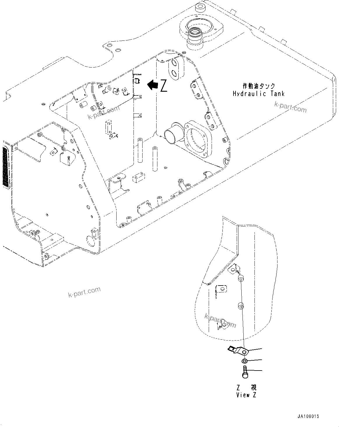 Komatsu parts book diagram for D71PXI-24 S/N 74001-UP: BATTERY ELECTRIC WIRING HARNESS, CLIP(#71119-)