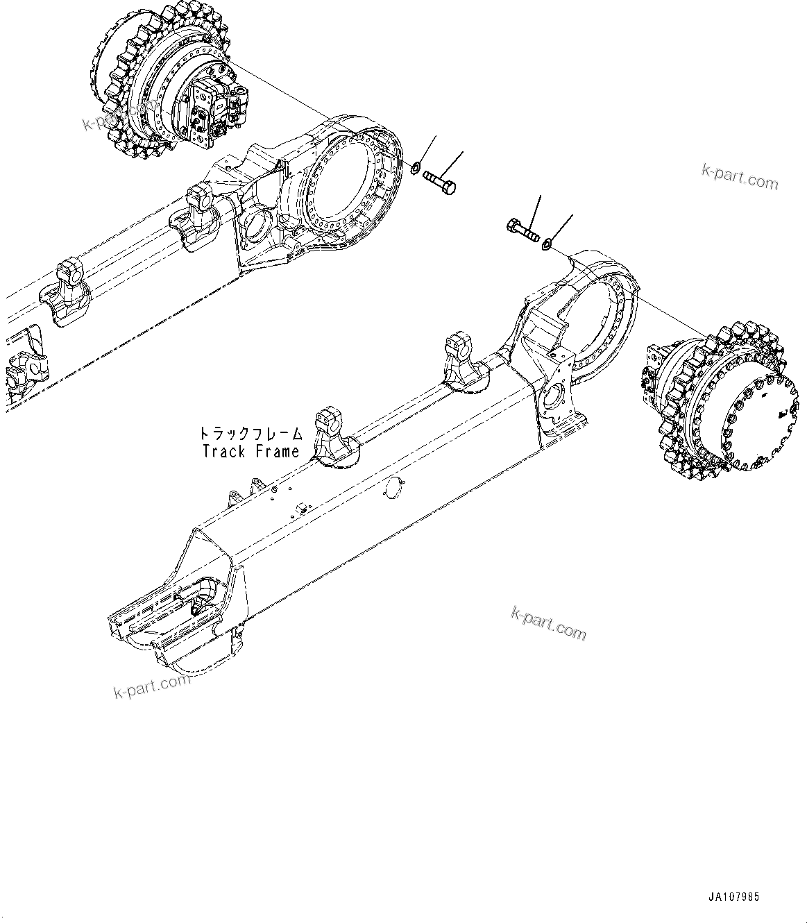 Komatsu parts book diagram for D71PXI-24 S/N 74001-UP: FINAL DRIVE, MOUNTING(#70002-)