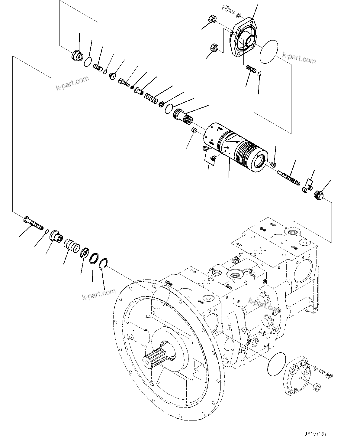 Komatsu parts book diagram for D71PXI-24 S/N 74001-UP: HYDRAULIC PUMP, HST PUMP (4/11)(#70002-)