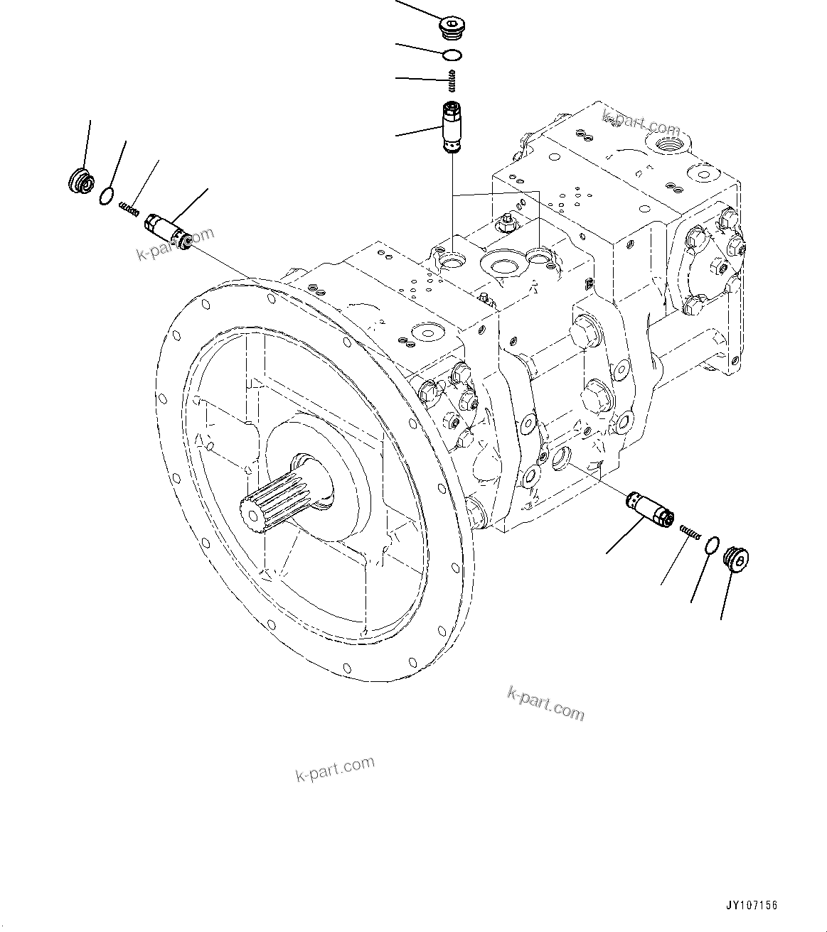 Komatsu parts book diagram for D71PXI-24 S/N 74001-UP: HYDRAULIC PUMP, HST PUMP (10/11)(#70002-)