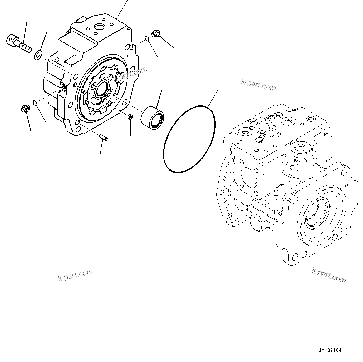 Komatsu parts book diagram for D71PXI-24 S/N 74001-UP: HYDRAULIC PUMP, HSS PUMP (2/7)(#70002-)