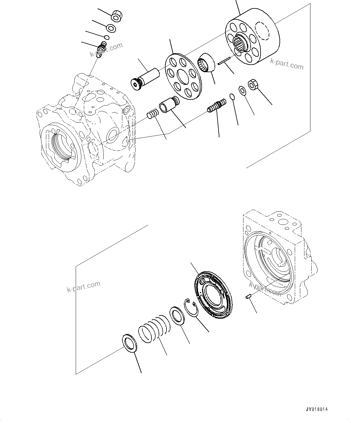 Komatsu parts book diagram for D71PXI-24 S/N 74001-UP: HYDRAULIC PUMP, FAN PUMP (2/5)(#70002-)